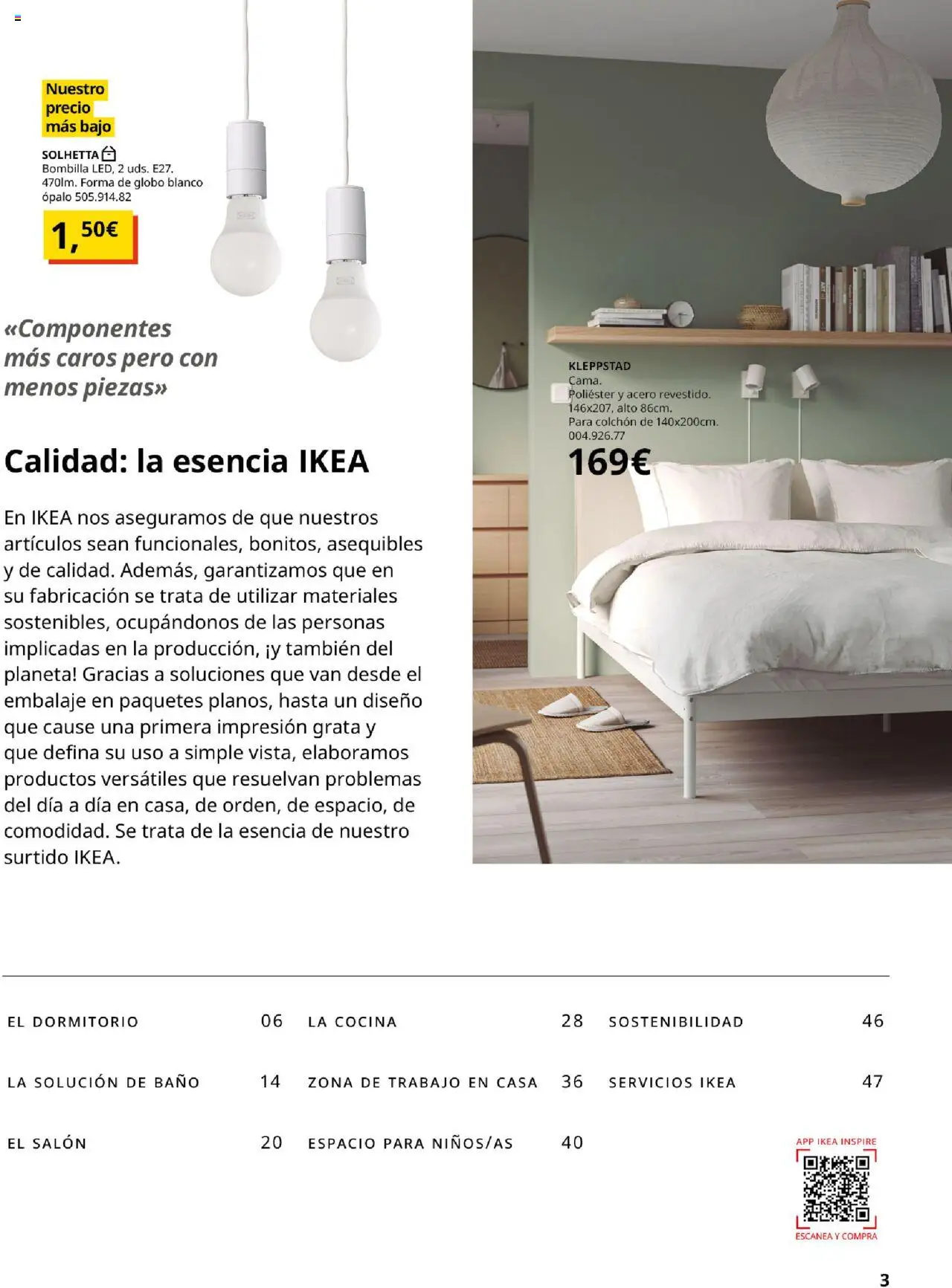 Catálogo IKEA Precios bajos. Muy bajos │ válido desde el 04.02.2025 | Página: 3 | Productos: Colchon, Bombilla, Cocina, Baño