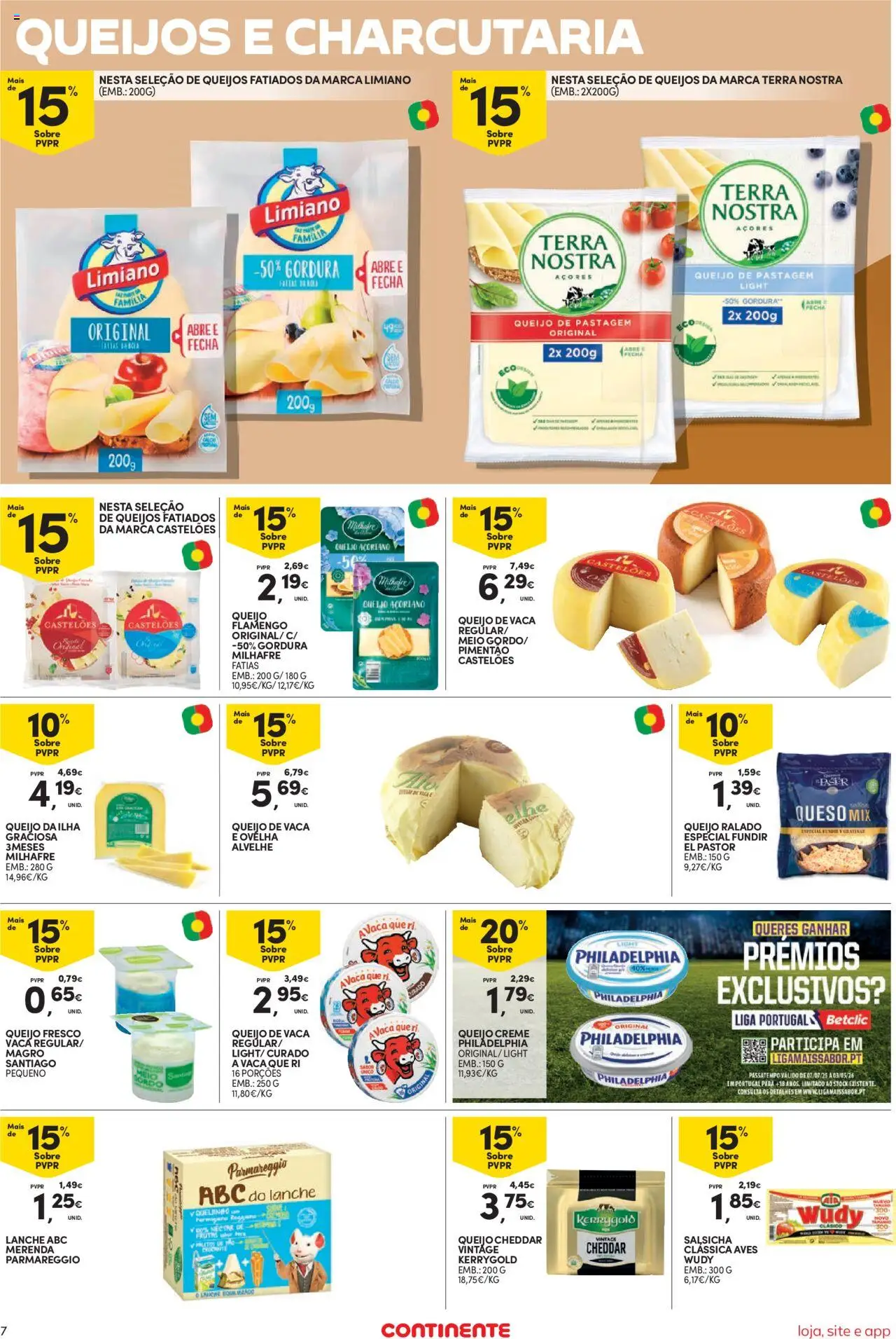 Continente Semanal Continente Bom Dia │ válido de 14.10.2025 | Página: 7 | Produtos: Pimentão, Queijo, Cheddar, Creme