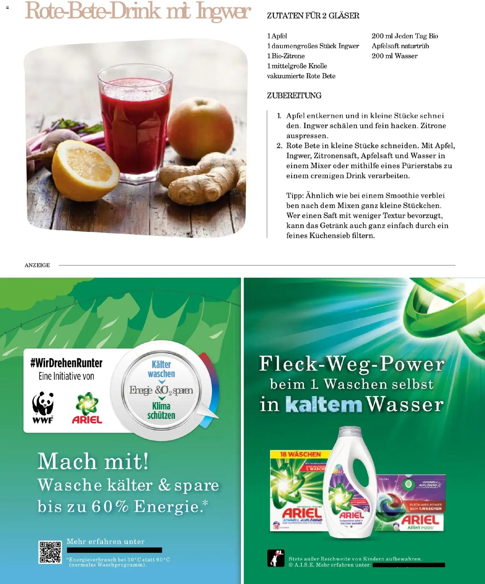 Globus Mio Magazin – gültig ab 01.11.2025 | Seite: 23 | Produkte: Ariel, Äpfel, Wasser, Zitrone