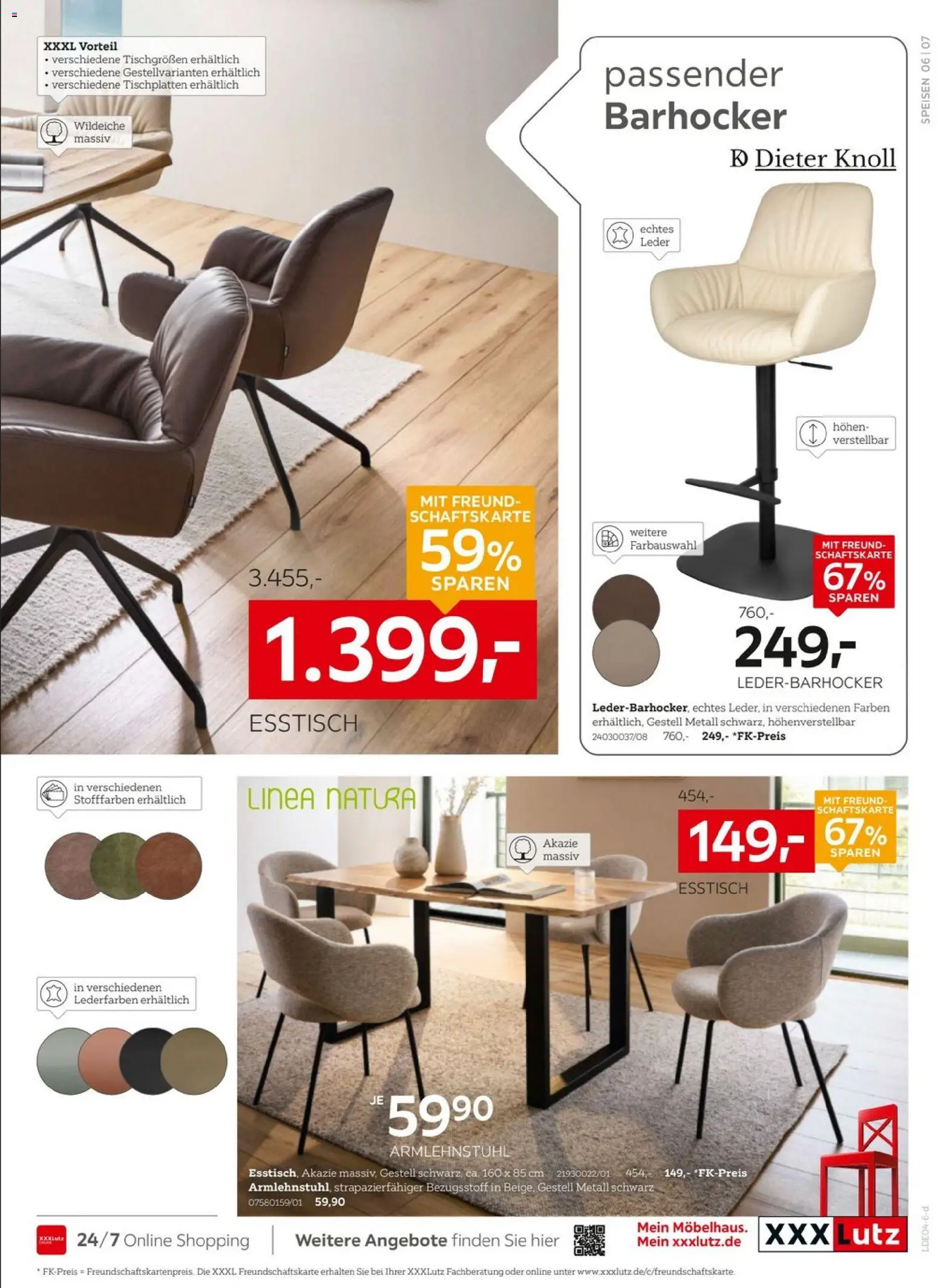 XXXLutz Nr. 1 beim Preis – gültig ab 11.04.2026 | Seite: 7 | Produkte: Esstisch, Barhocker