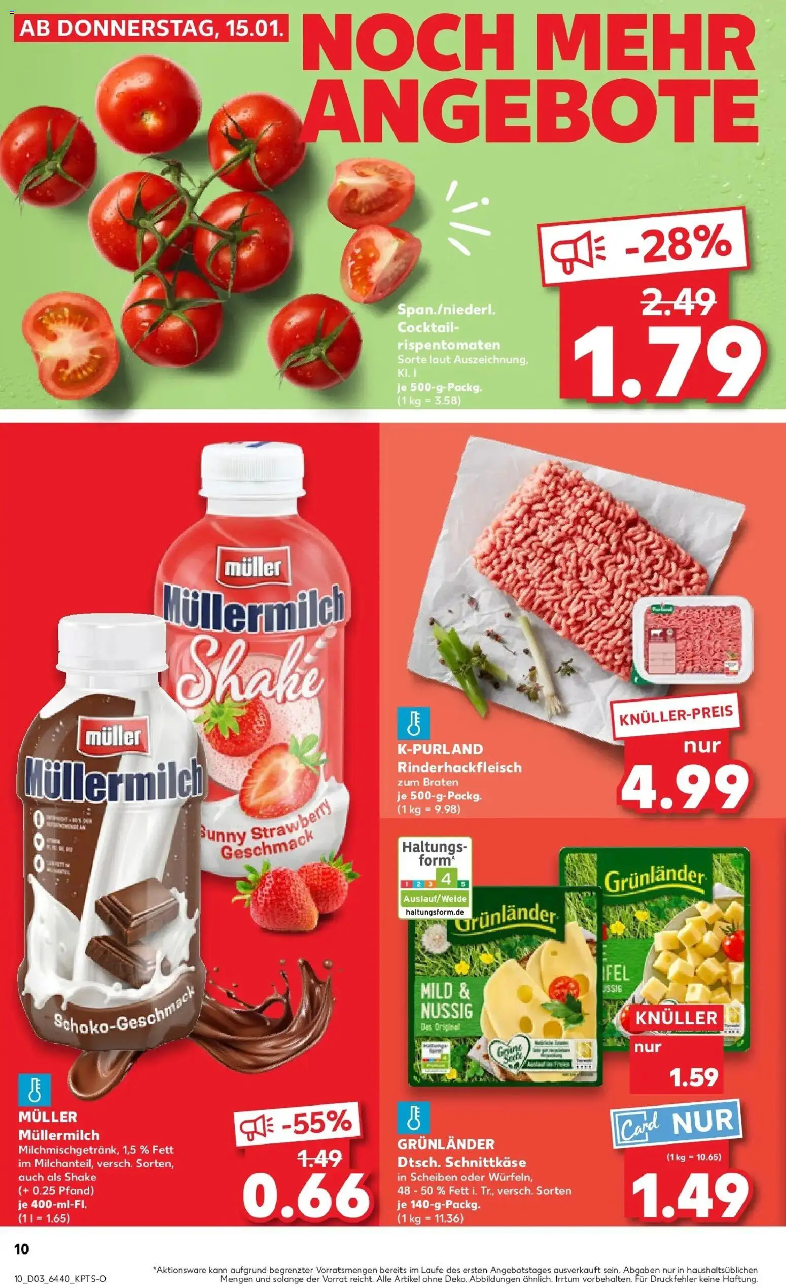 Kaufland prospekt Aschaffenburg	 – gültig ab 19.01.2026 | Seite: 10 | Produkte: Grunlander, Müllermilch, Muller mullermilch