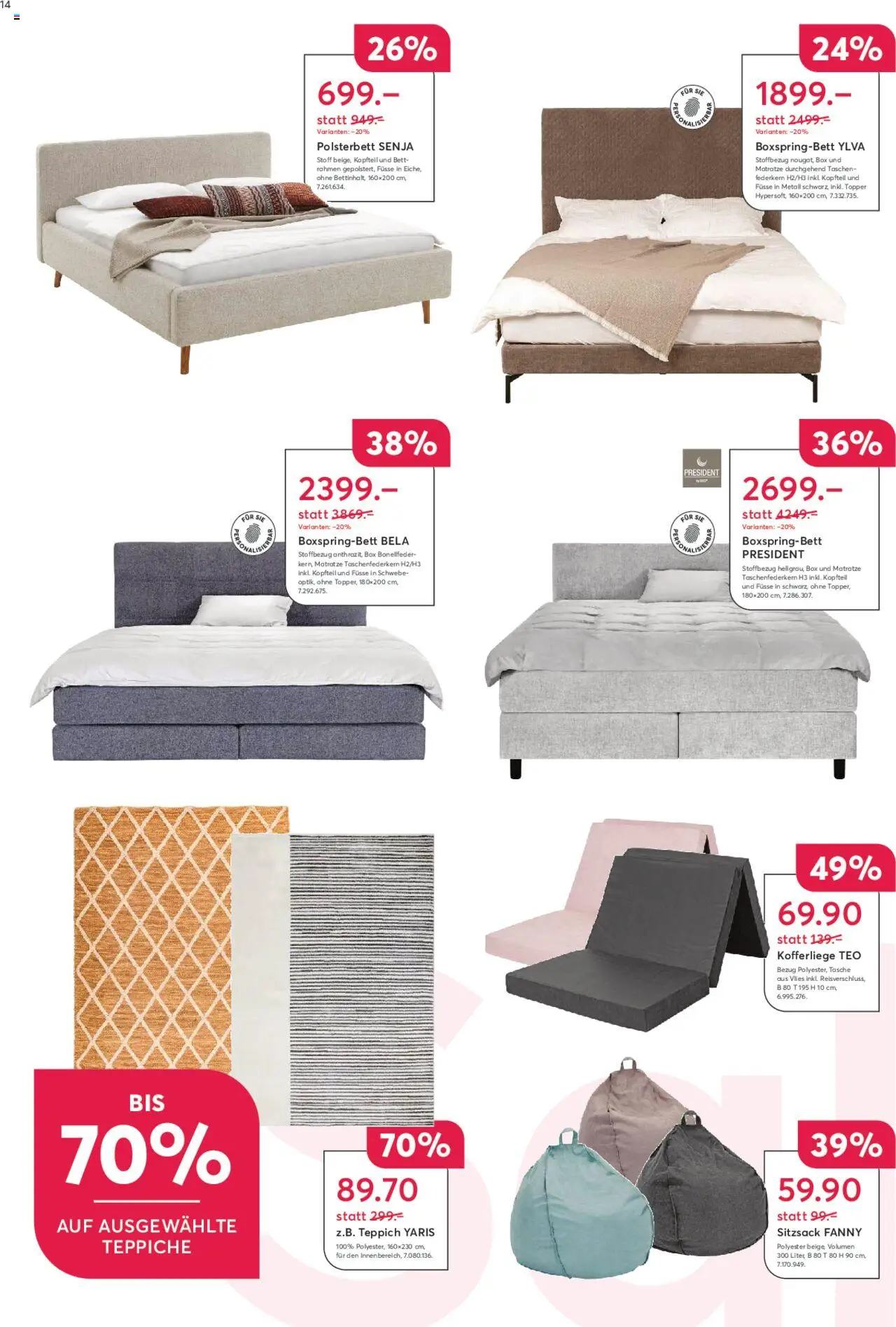 Livique Sale ab 20.06.2025 | Seite: 14 | Produkte: Matratze, Topper, Teppich, Tasche