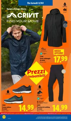 Anteprima del volantino Crivit Pantaloni da trekking da uomo, Pantaloni da trekking da uomo, Misure: 48-56 valido a partire dal 02.02.2026 | Pagina: 36