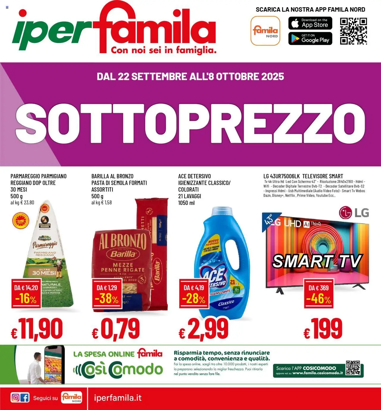 Volantino Famila del 22.09.2025 | Pagina: 1 | Prodotti: Tè, Video, Audio, Parmigiano