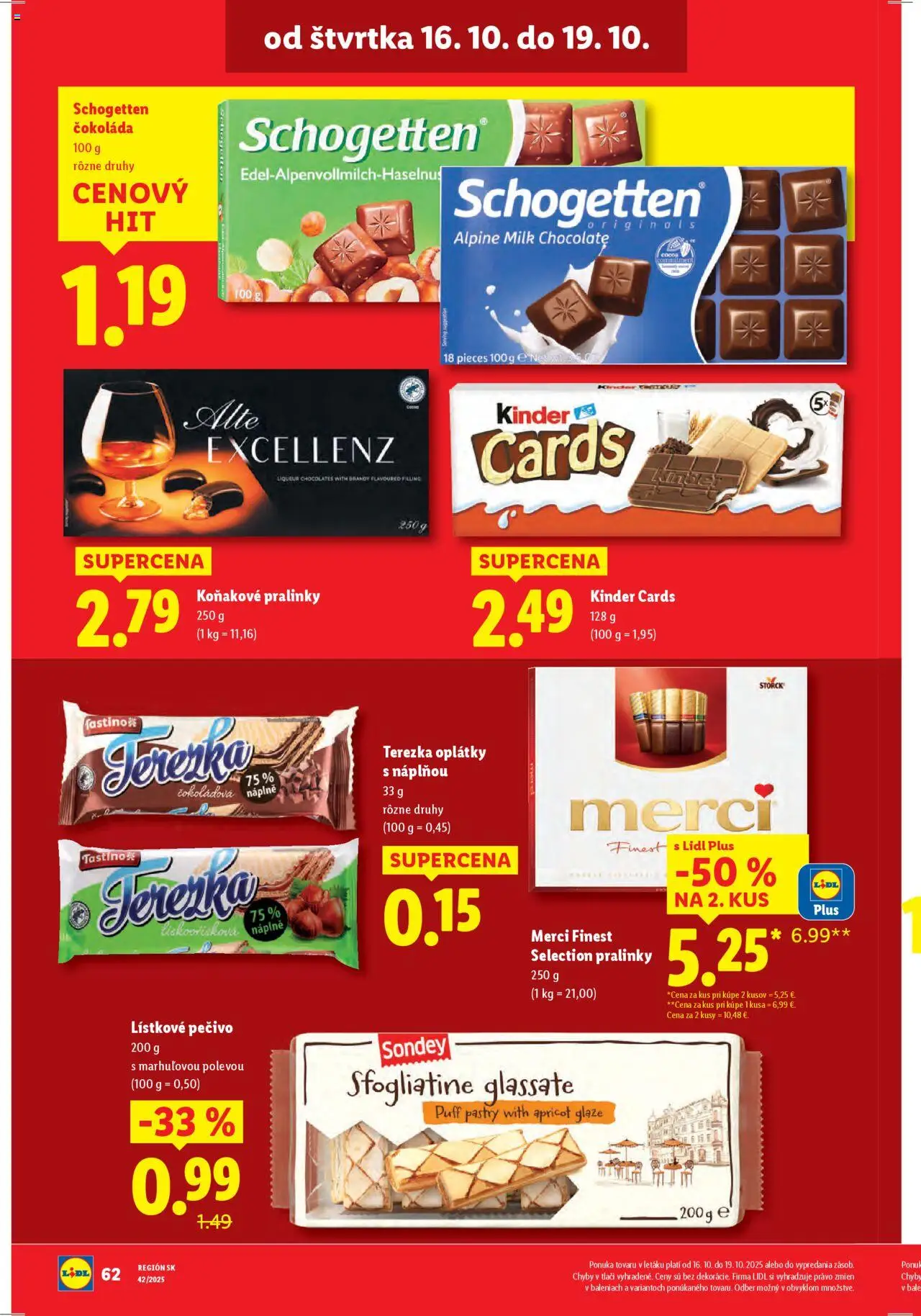 Nové Lidl akcie – leták je platný od 13.10.2025 | Strana: 84 | Produkty: Merci, Kinder, Čokoláda, Brandy