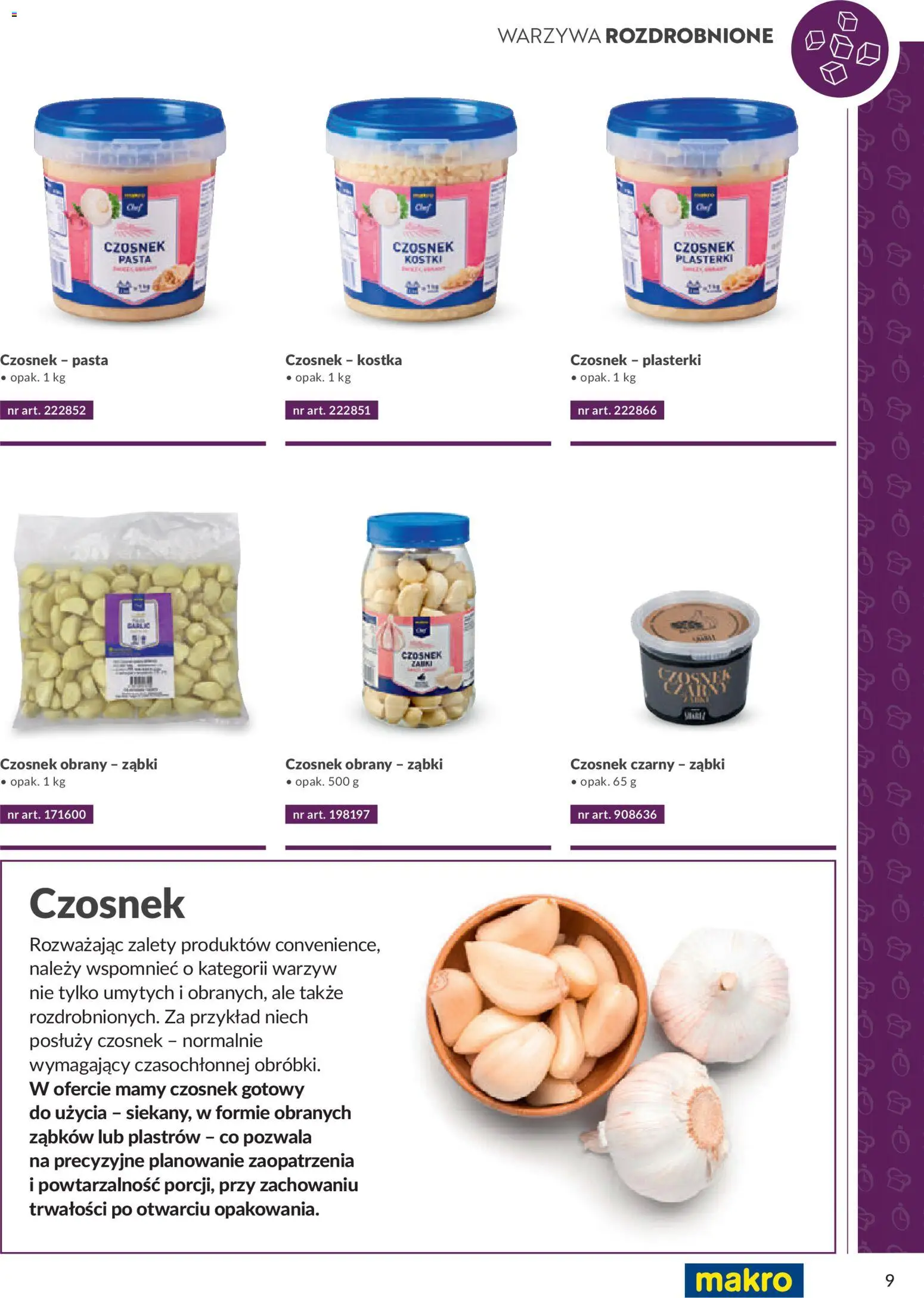 Makro Gazetka - Smart Chef Warzywa i Owoce od 01.01.2026 | Strona: 9 | Produkty: Czosnek, Warzywa