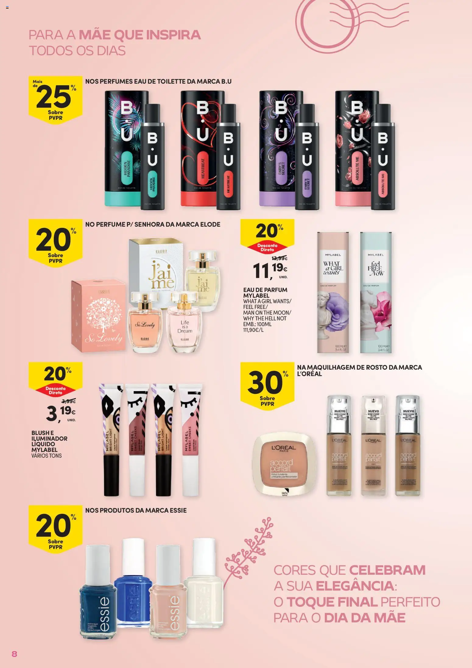 Continente Dia da Mãe │ válido de 14.04.2026 | Página: 8 | Produtos: Perfumes, Perfume, Eau de toilette, Maquilhagem