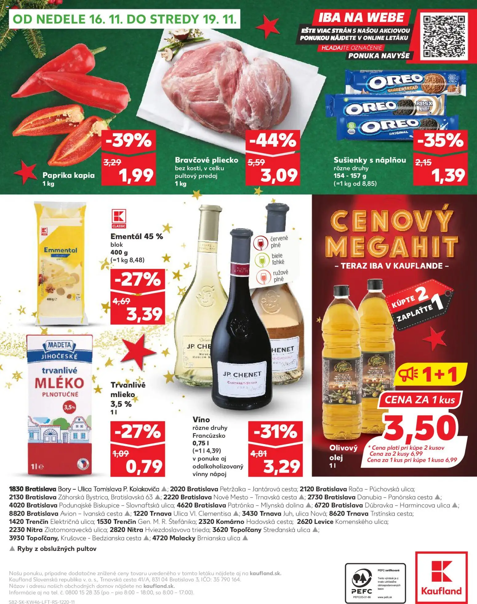 Nové Kaufland akcie – leták je platný od 13.11.2025 | Strana: 82 | Produkty: Mlieko, Olej, Trvanlivé mlieko, Kápia