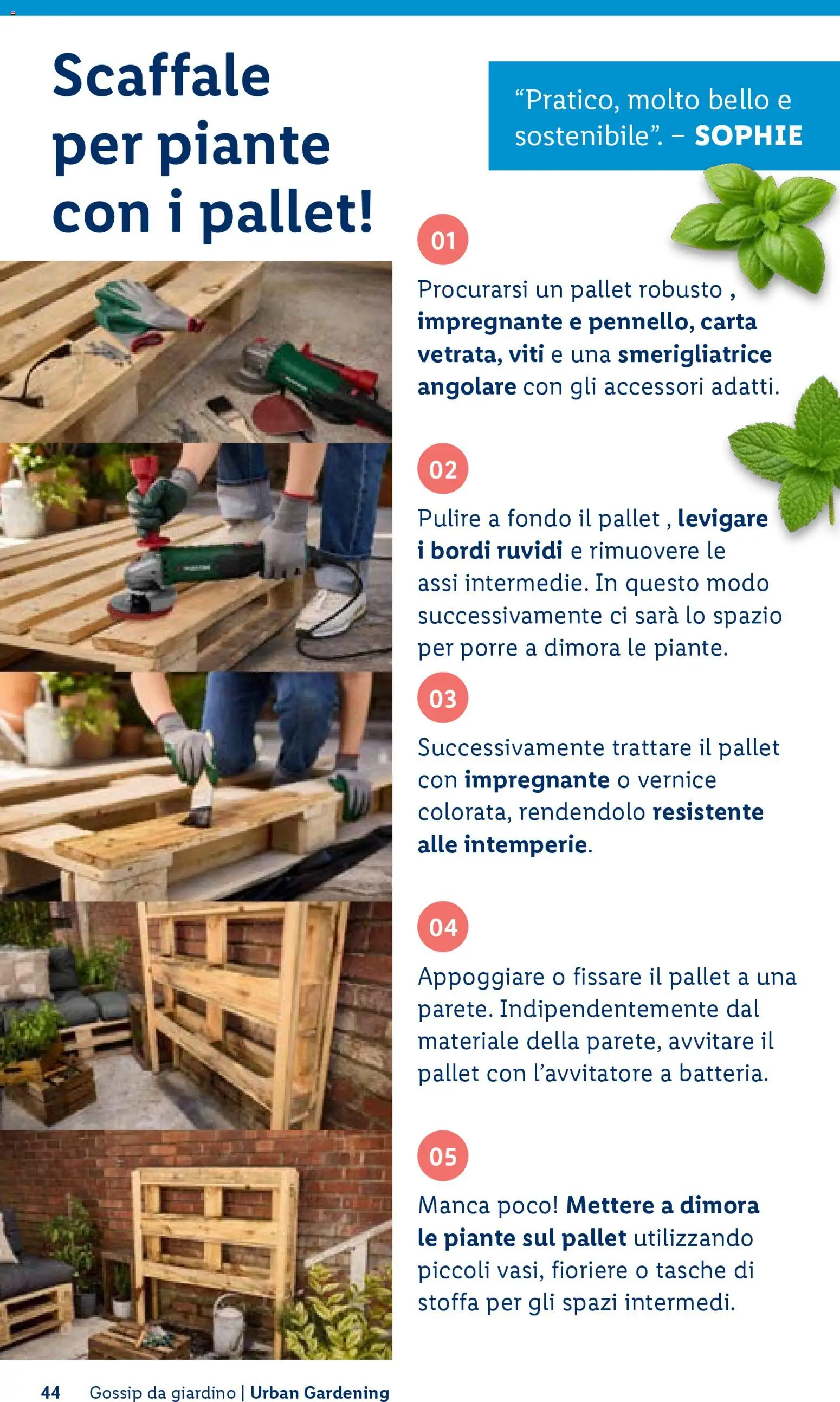 Volantino Lidl del 23.04.2026 | Pagina: 44 | Prodotti: Impregnante, Scaffale, Smerigliatrice