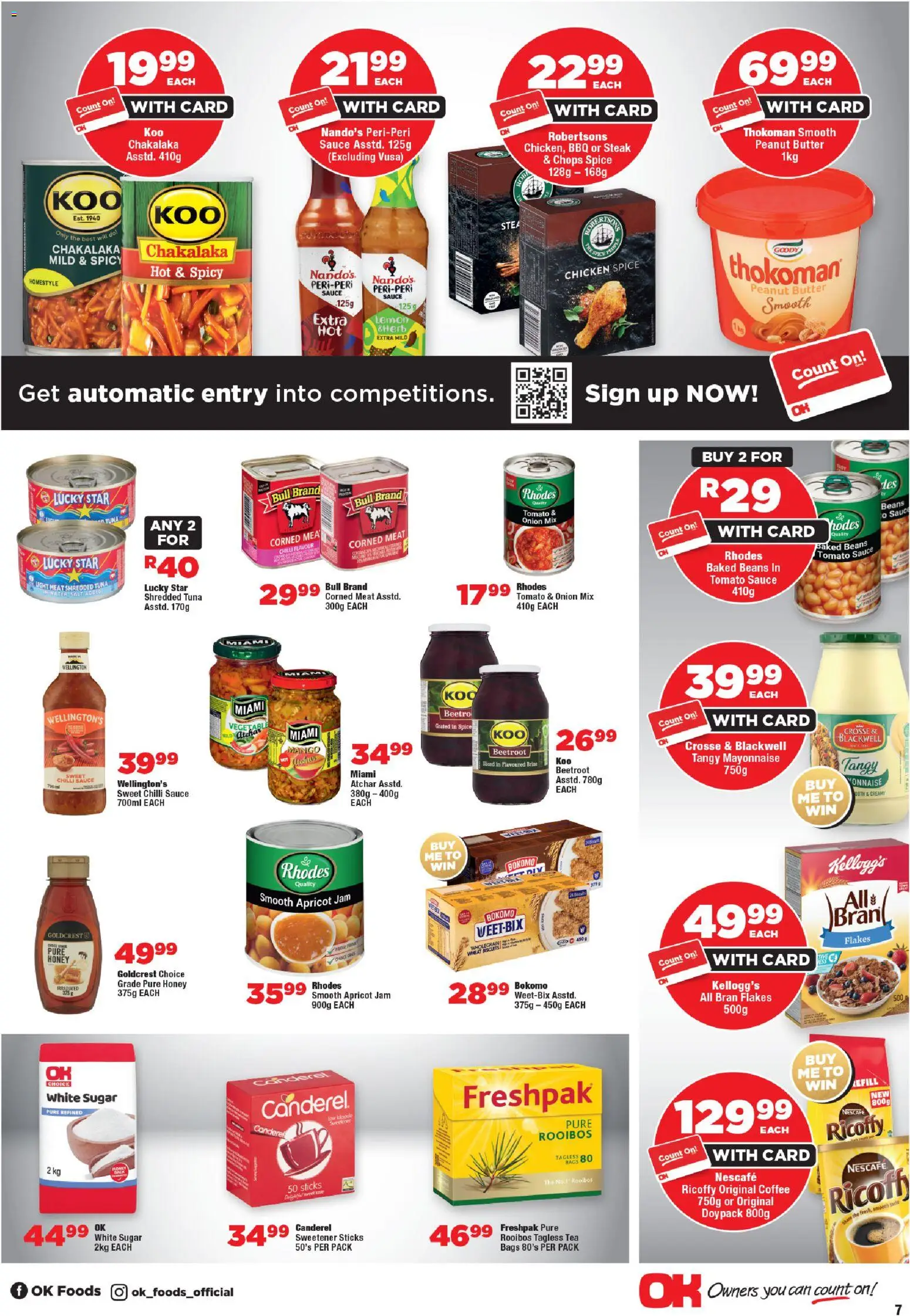 New OK Foods catalogue – valid from 24.10.2025 | Page: 7 | Products: Sweetener, Tuna, Flakes, Mayonnaise