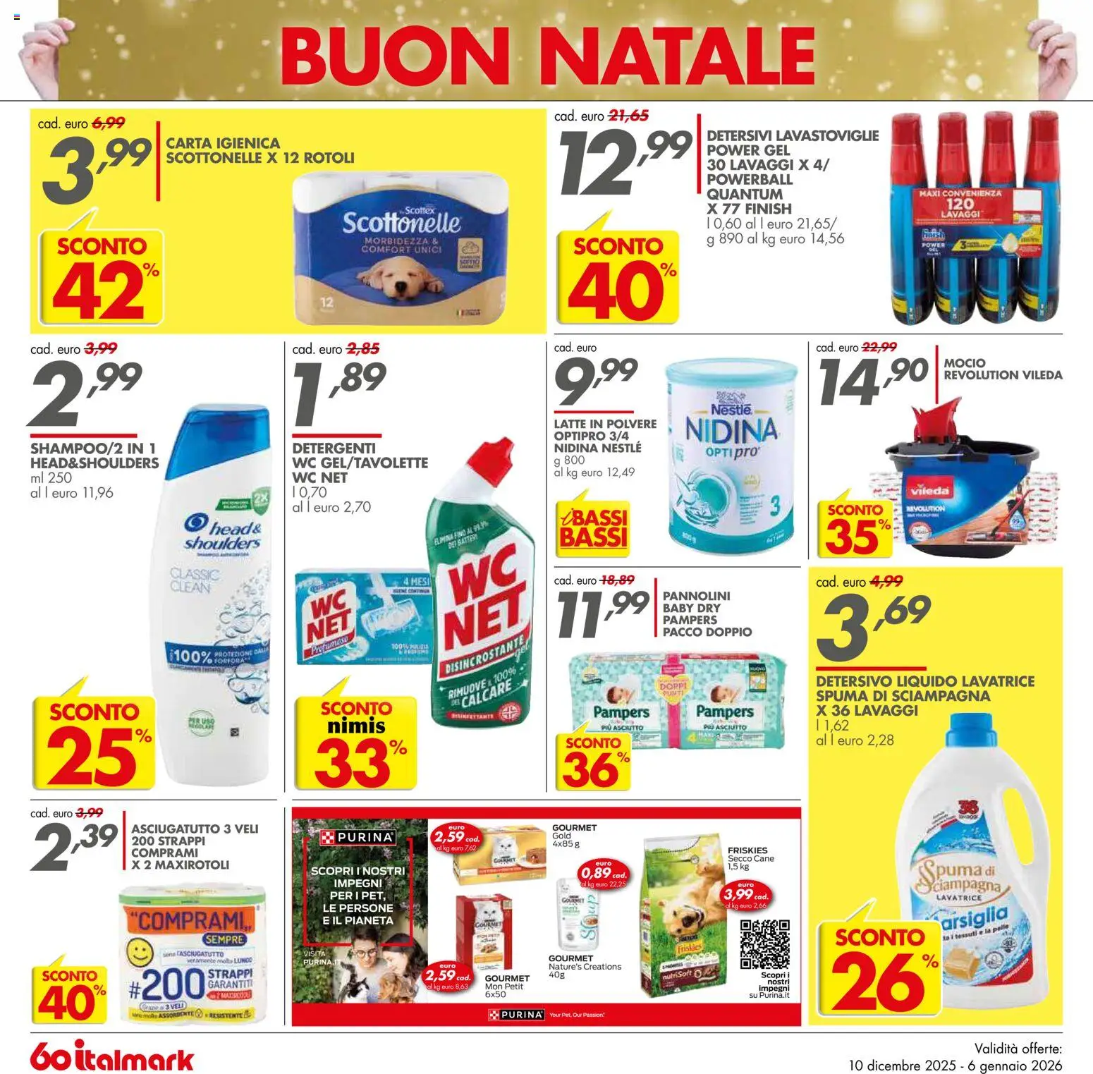 Volantino Italmark del 10.12.2025 | Pagina: 30 | Prodotti: Pannolini, Carta igienica, Lavastoviglie, Pampers