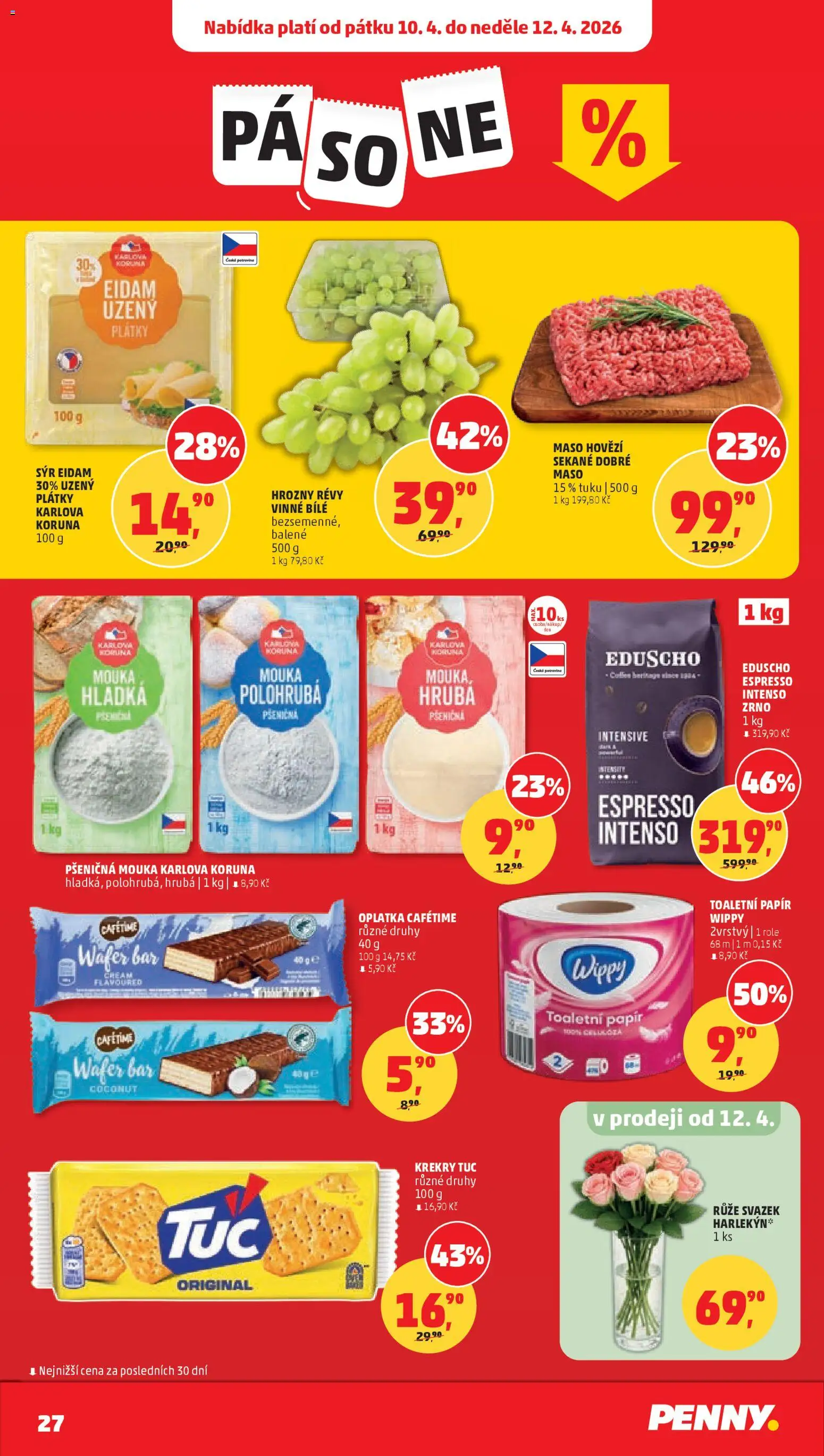Penny Market leták od 08.04.2026 | Strana: 27 | Produkty: Polohrubá mouka, Sýr, Toaletní papír, Maso