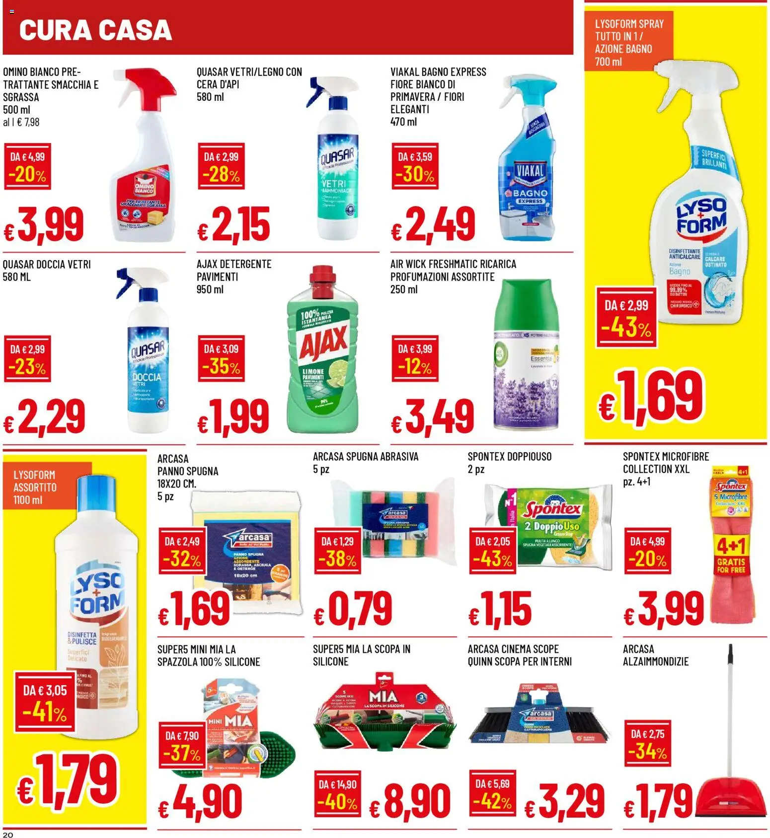 Volantino Famila del 09.04.2026 | Pagina: 20 | Prodotti: Spazzola, Anticalcare, Scopa, Doccia