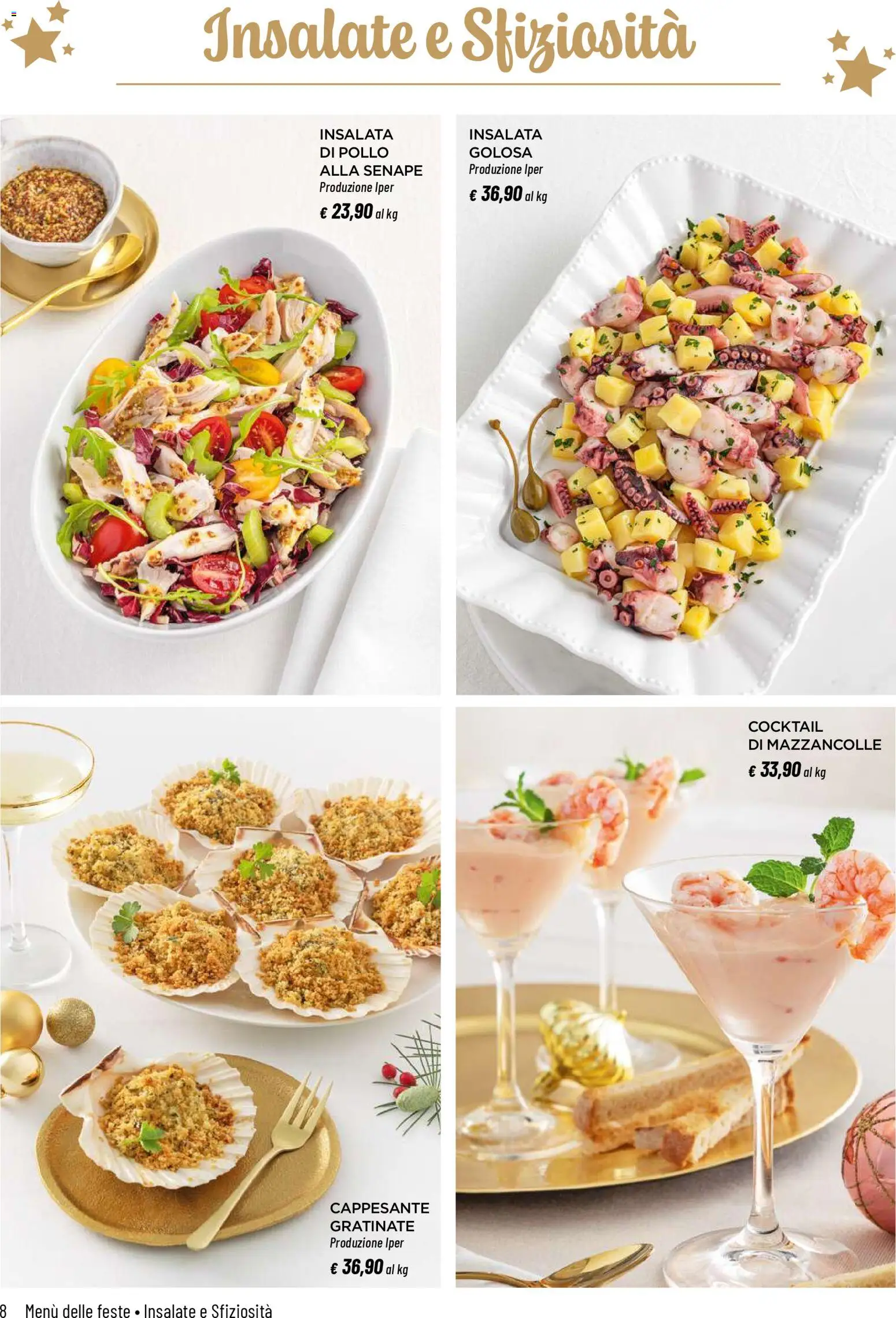 Volantino Iper del 04.12.2025 | Pagina: 8 | Prodotti: Pollo, Insalata, Mazzancolle, Senape