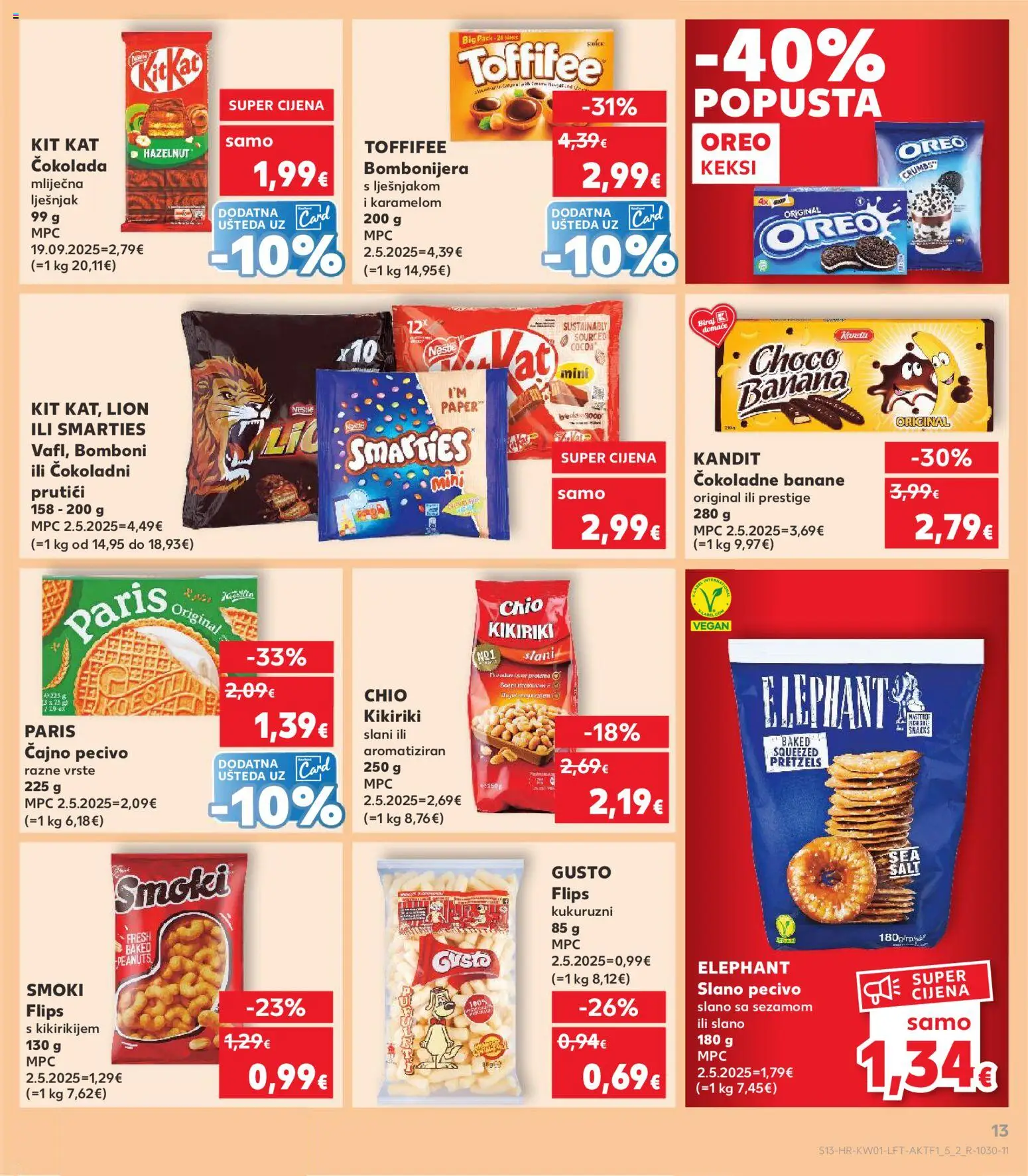 Kaufland katalog | vrijedi od 02.01.2026 | Stranica: 13 | Proizvodi: Keksi, Čokolada, Lješnjak, Kikiriki