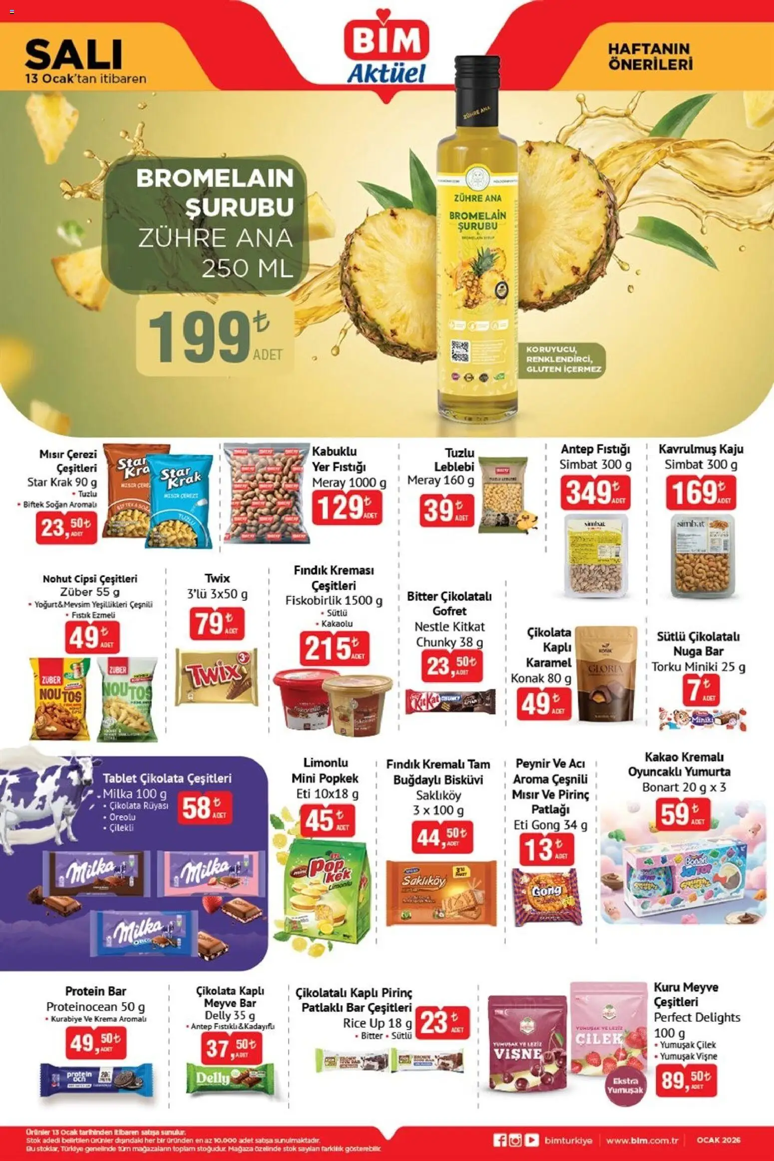 BİM - 13 Ocak Salı, Aktüel - 13.01.2026 tarihinden itibaren geçerlidir | Sayfa: 2 | Ürünler: Çikolata, Meyve, Tablet, Ocak