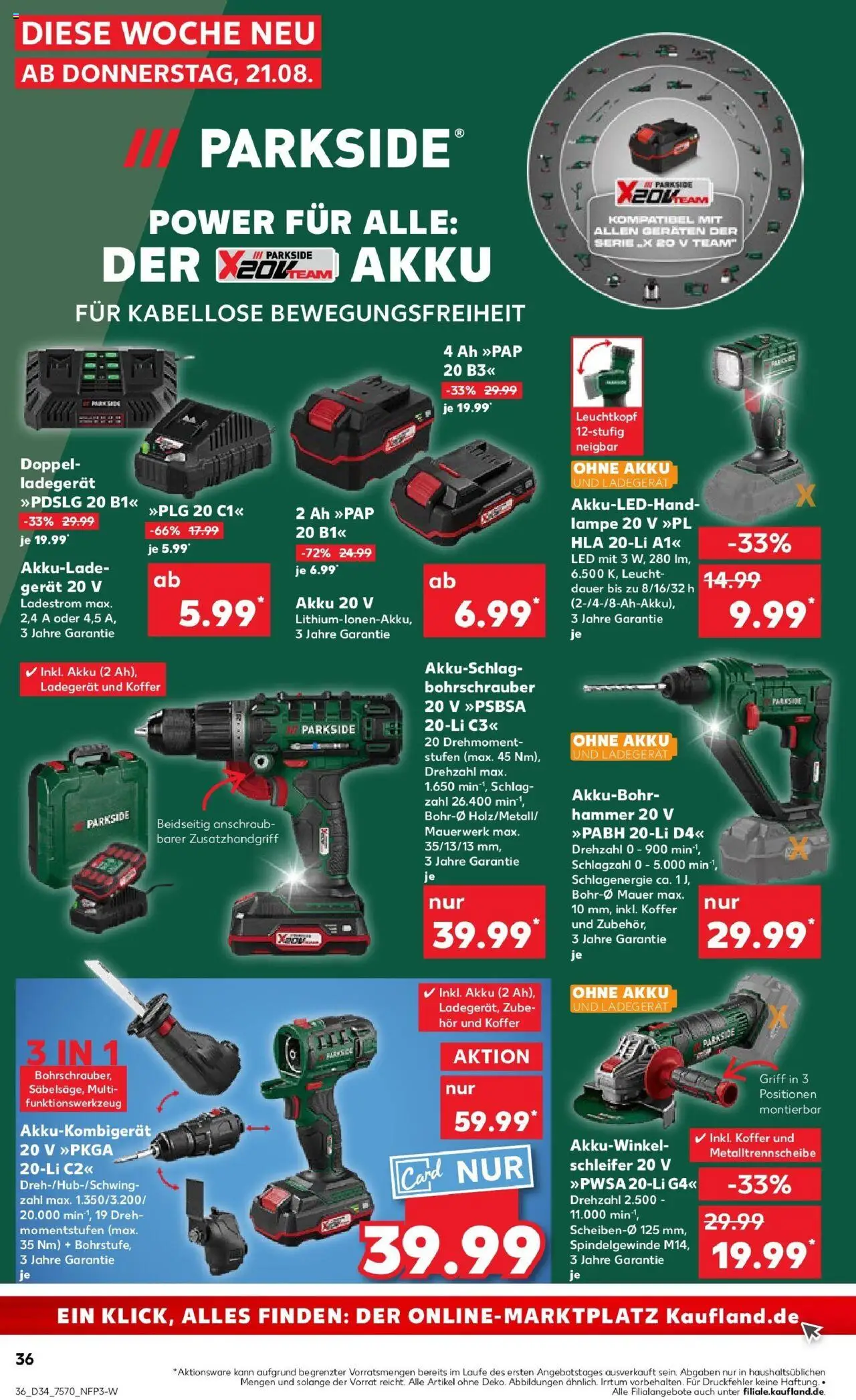 Kaufland prospekt Solingen	 - gültig ab dem 21.08.2025 | Seite: 36 | Produkte: Lampe, Koffer, Ladegerät