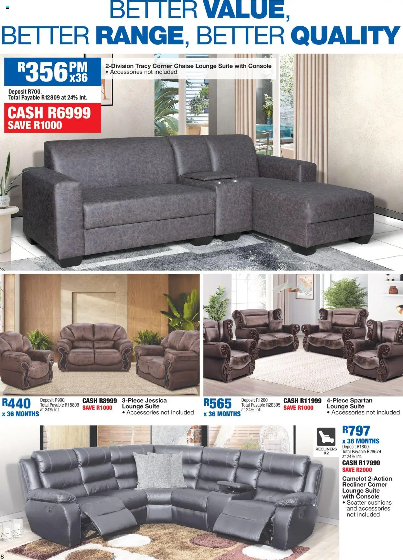 New OK Furniture catalogue – valid from 06.10.2025 | Page: 8 | Products: Lounge suite, Chaise