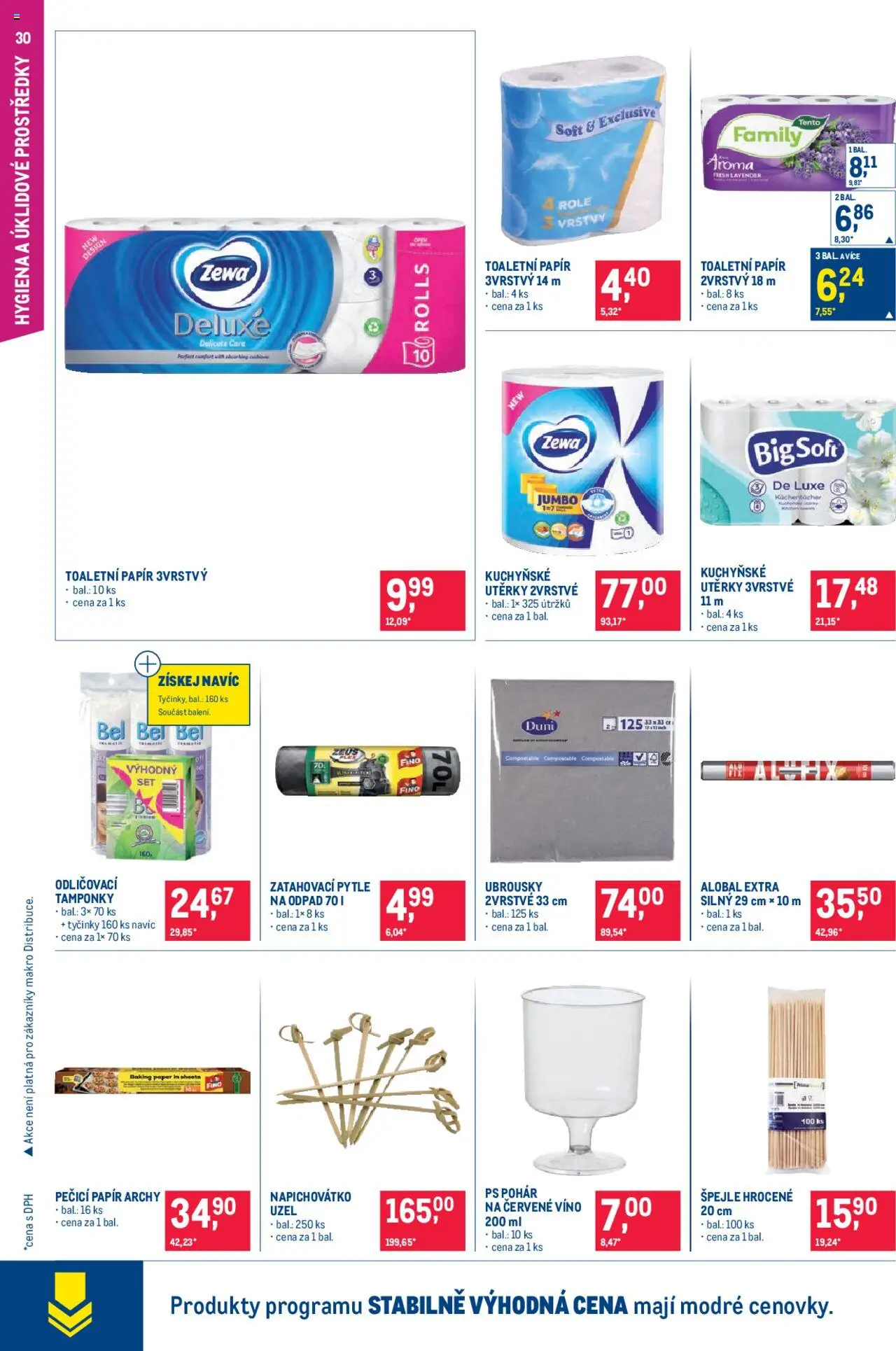 Makro leták - Pro milovníky jídla od 24.09.2025 | Strana: 30 | Produkty: Tyčinky, Deluxe, Zewa, Alobal