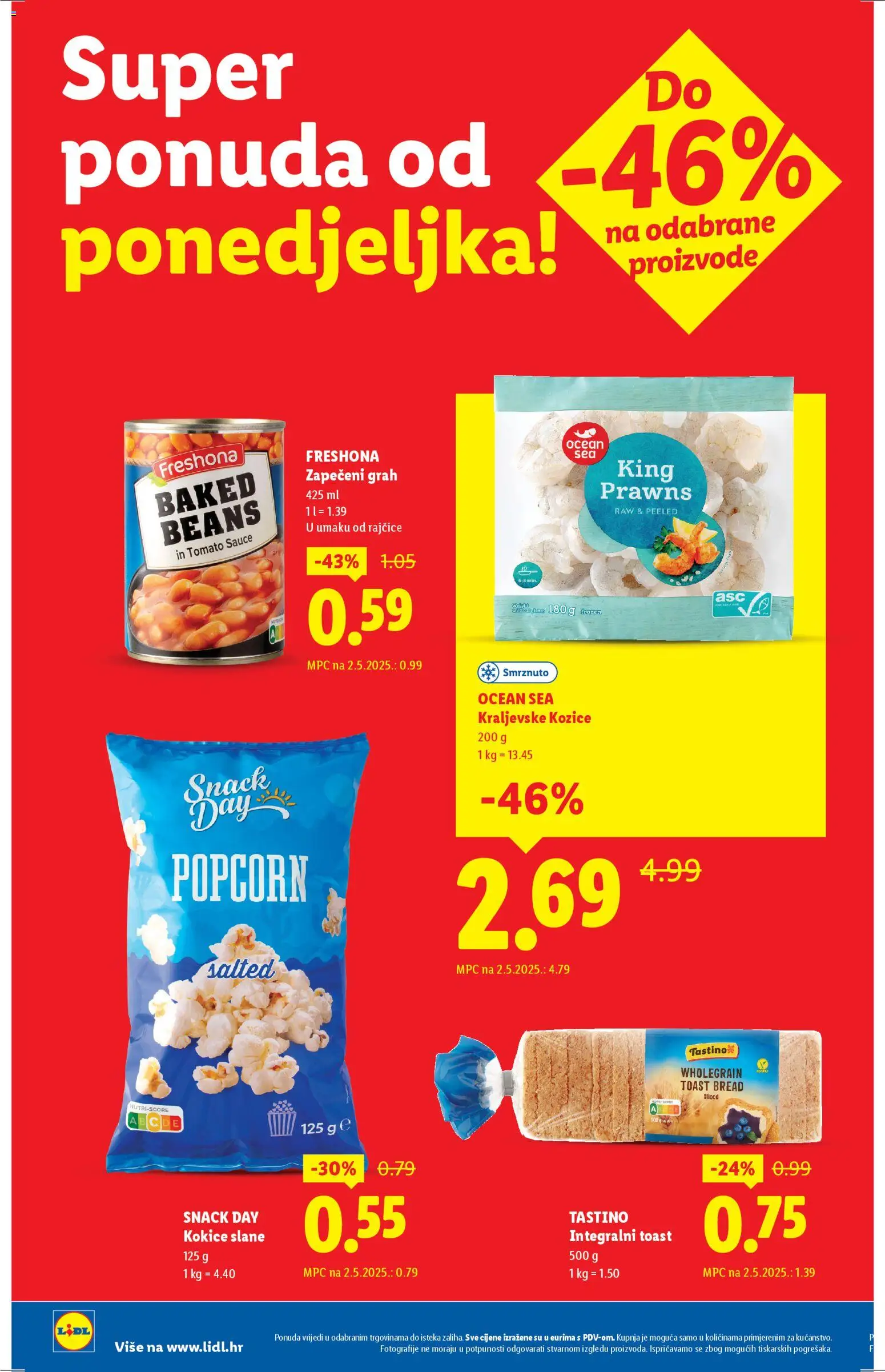 Lidl katalog | vrijedi od 16.02.2026 | Stranica: 2 | Proizvodi: Grah, Toast, Kokice, Kozice