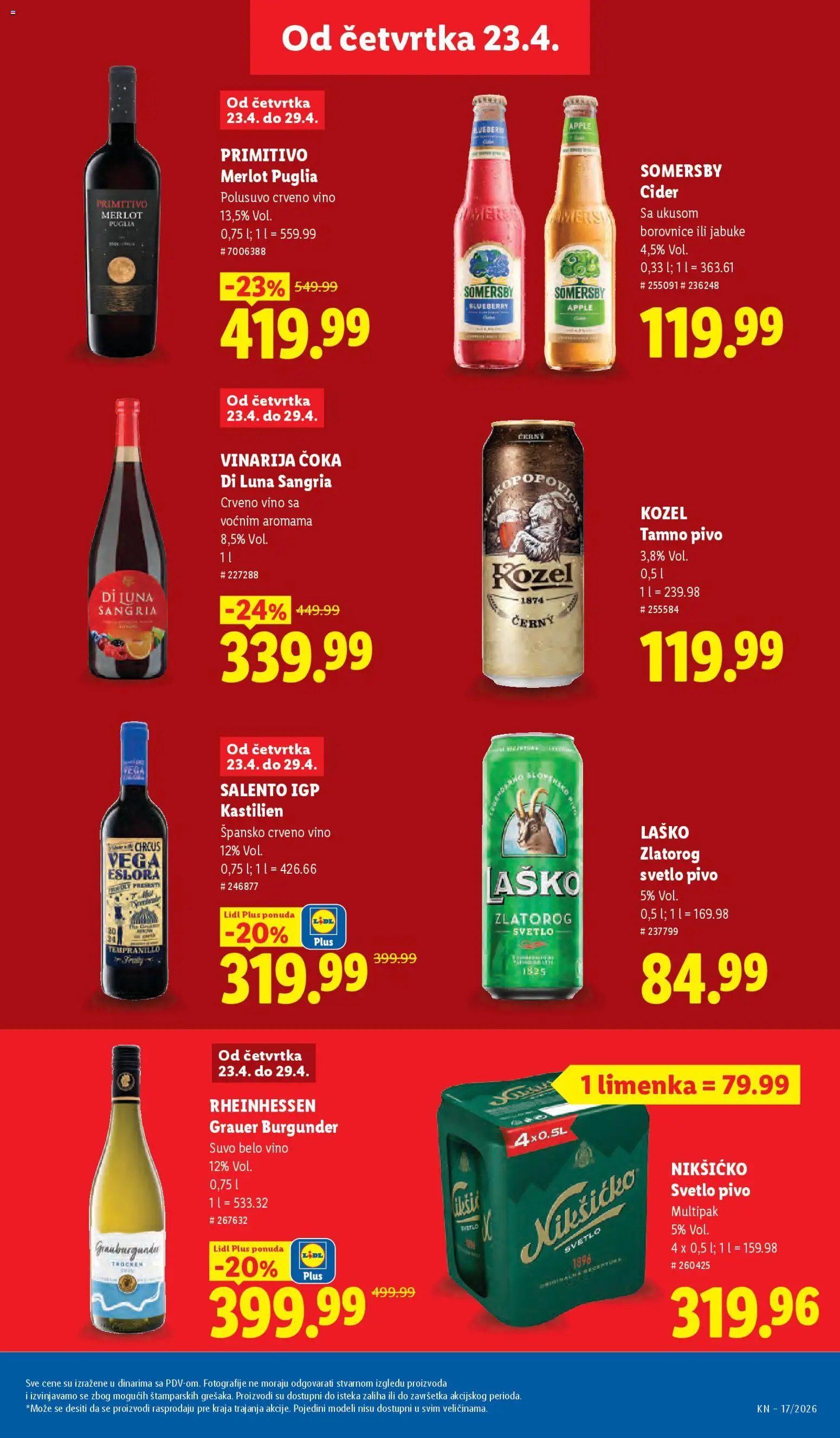 Lidl katalog - važi od 23.04.2026 | Strana: 39 | Proizvode: Cider, Belo vino, Somersby, Jabuke