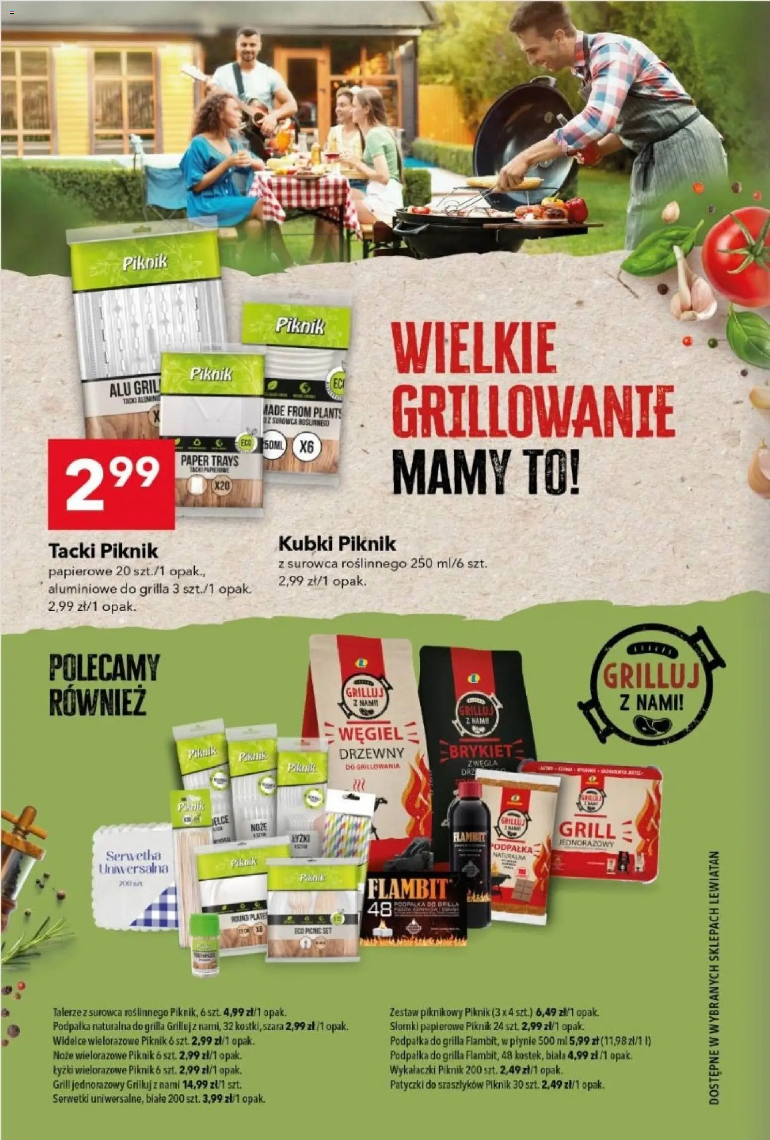 Lewiatan gazetka od 23.04.2026 | Strona: 8 | Produkty: Patyczki do szaszłyków, Grill, Talerze, Słomki