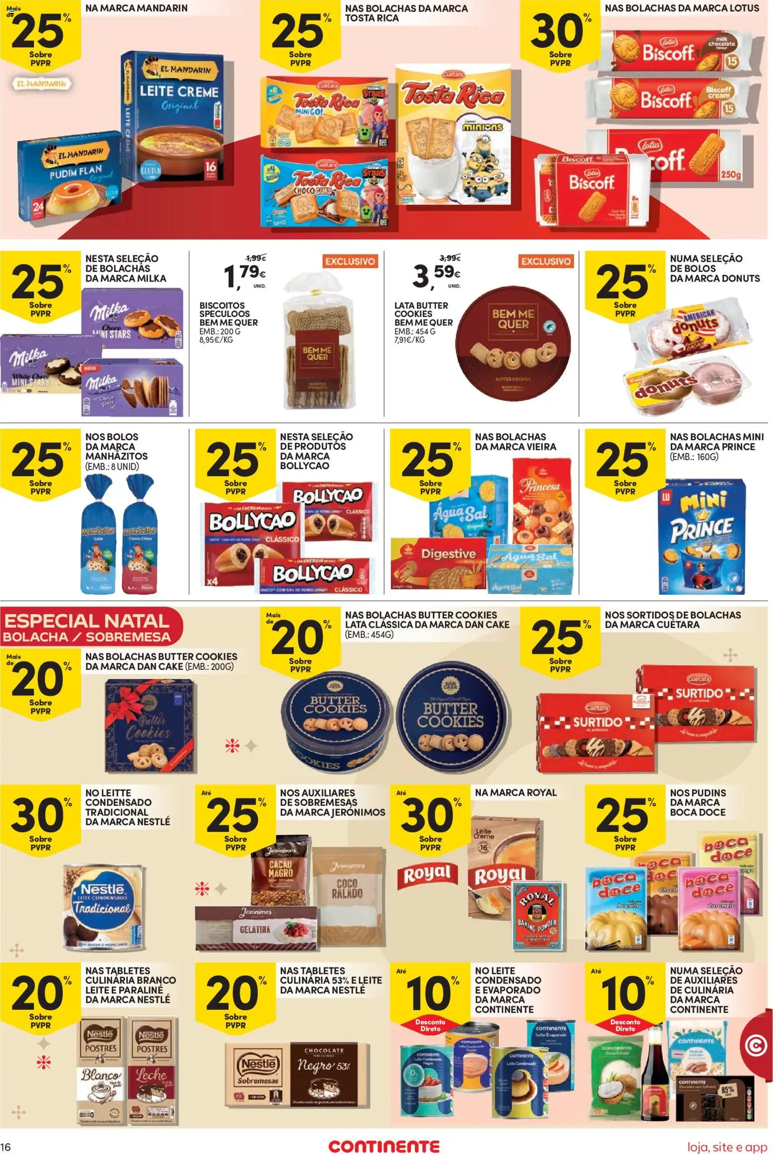 Continente Semanal Continente Bom Dia │ válido de 09.12.2025 | Página: 16 | Produtos: Gelatina, Pudim, Sal, Manhãzitos