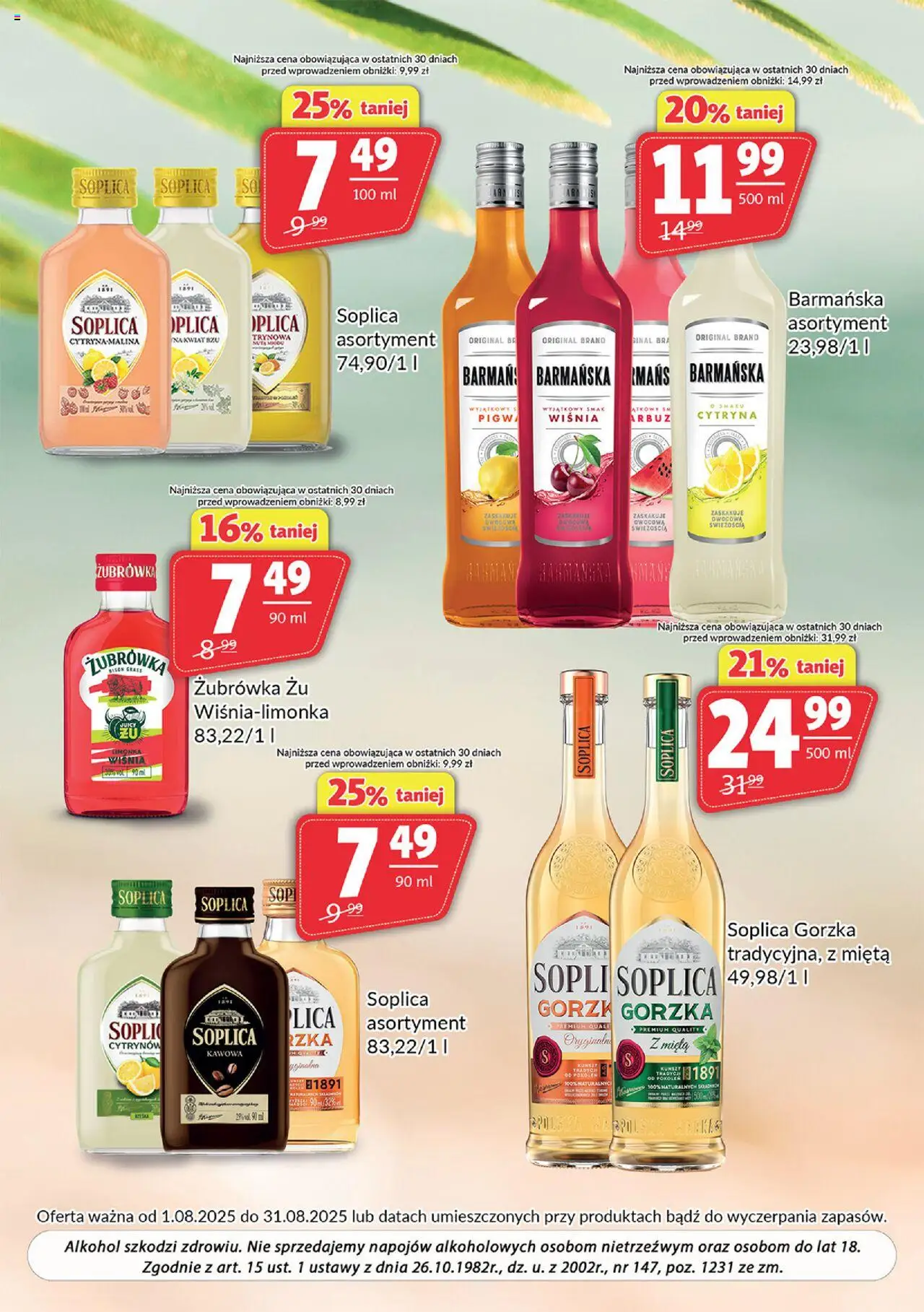 Prim Market Gazetka - Oferta alkoholowa od 01.08.2025 | Strona: 3 | Produkty: Arbuz, Pigwa, Mięta, Żubrówka