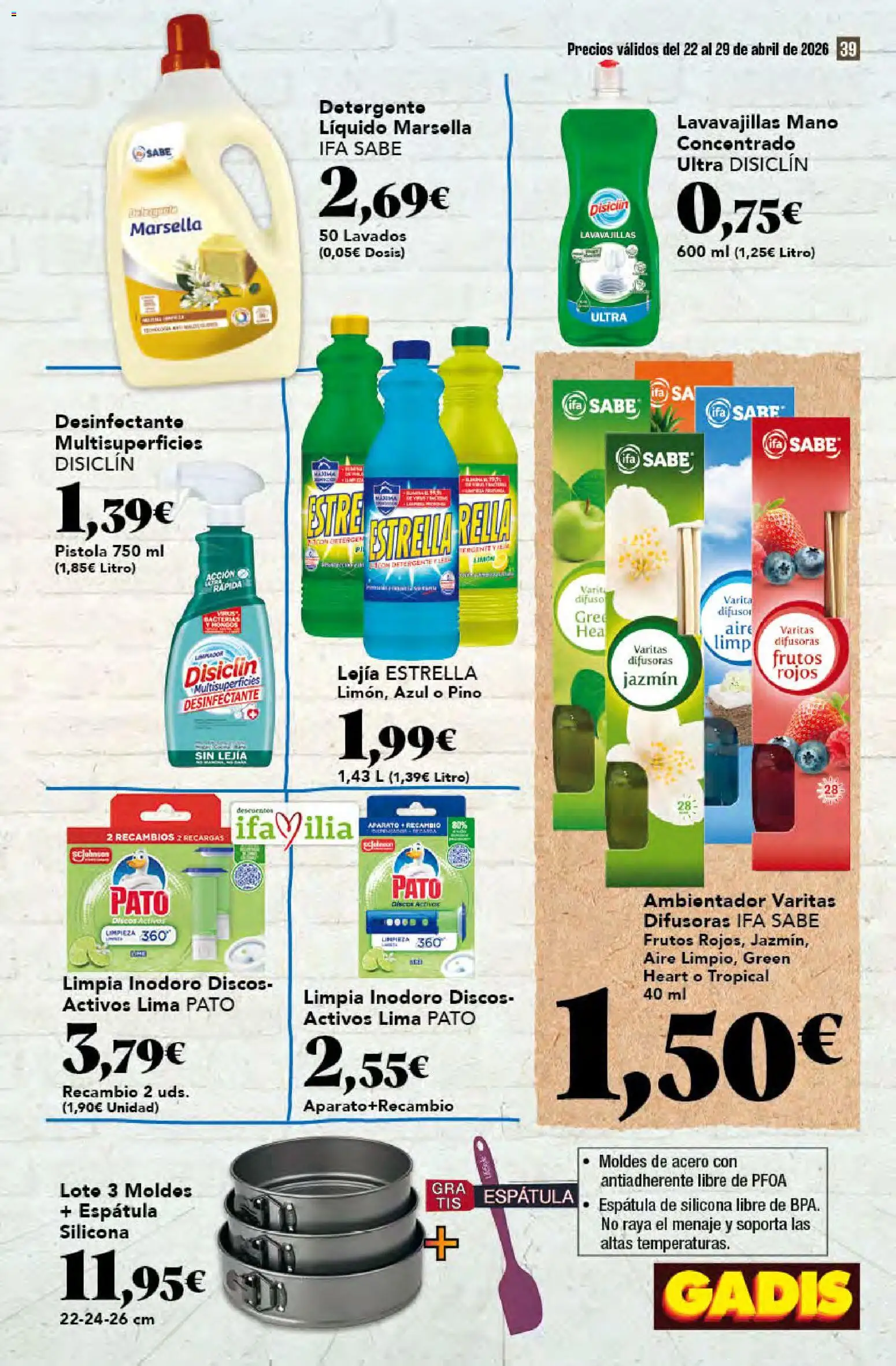 Gadis folleto │ válido desde el 22.04.2026 | Página: 39 | Productos: Lima, Detergente, Detergente líquido, Lavavajillas
