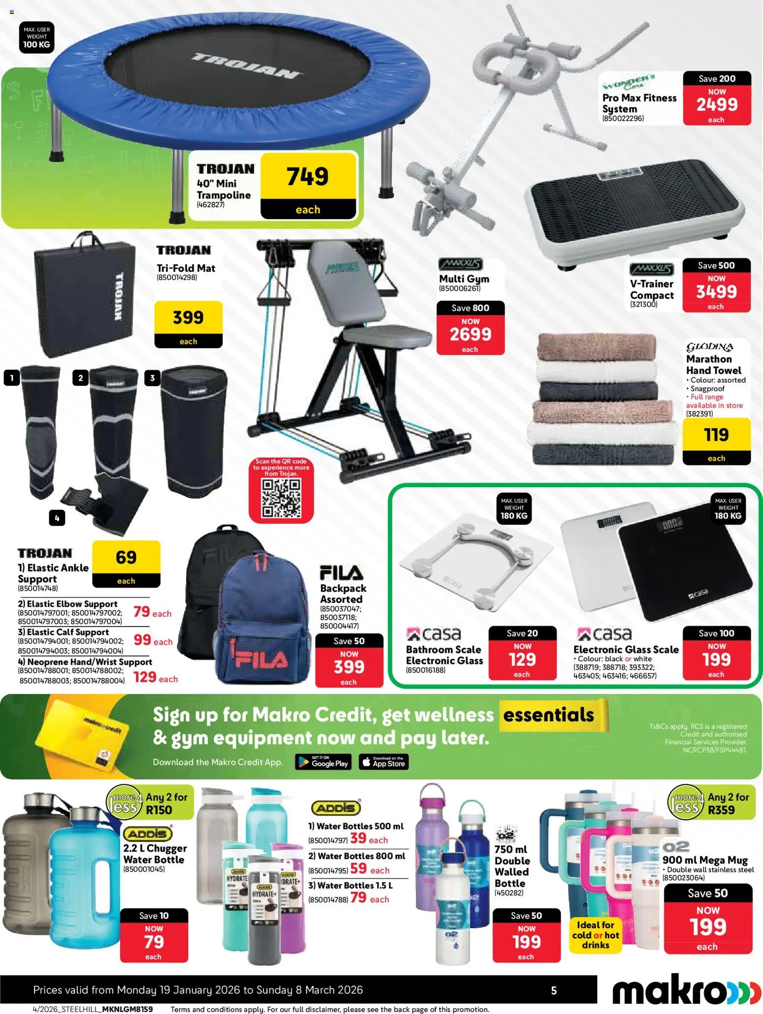 New Makro catalogue – valid from 19.01.2026 | Page: 5 | Products: Backpack, Scale, Mug, Water