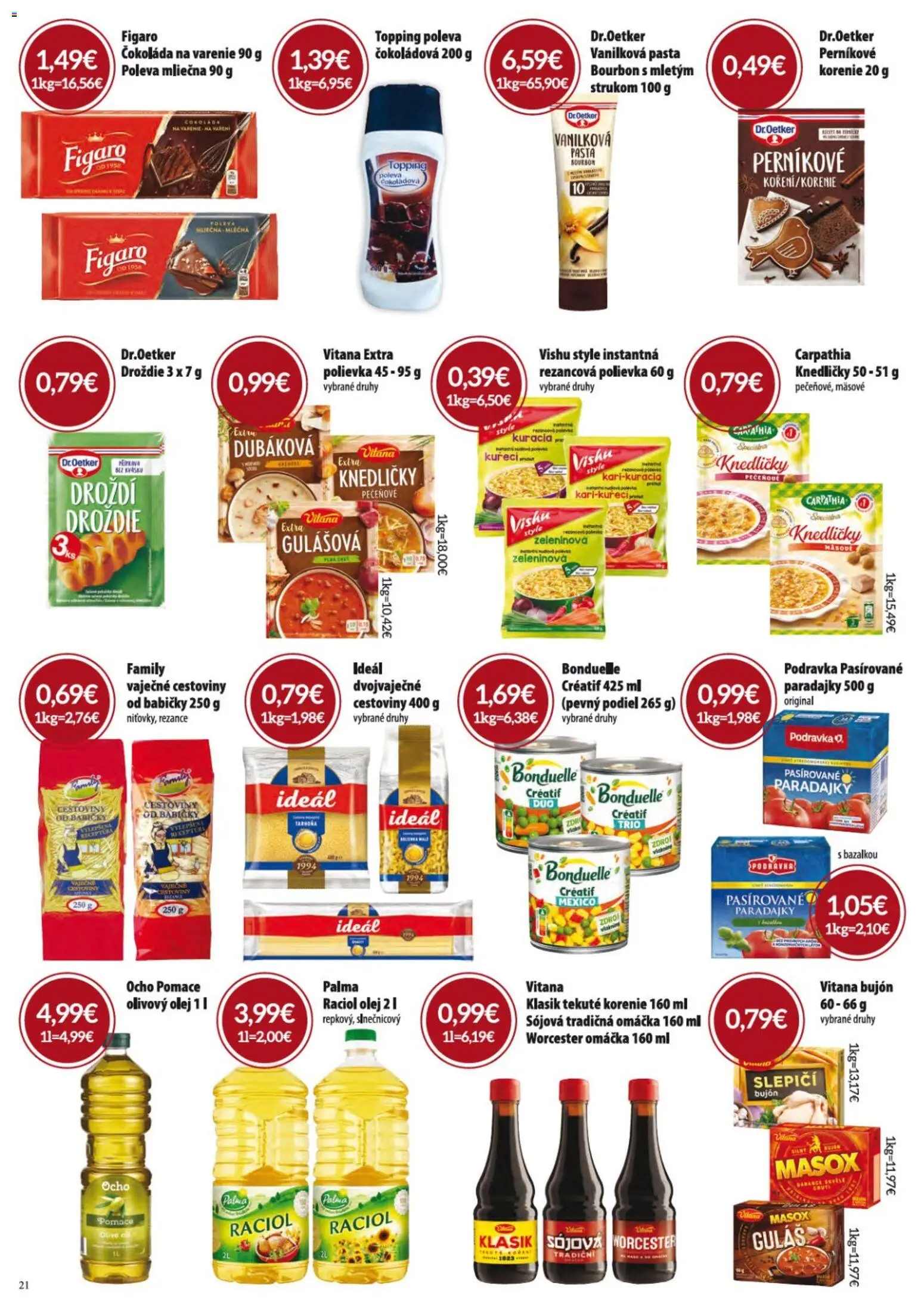 Nové KARMEN CBA akcie – leták je platný od 06.11.2025 | Strana: 21 | Produkty: Olej, Paradajky, Korenie, Omáčka