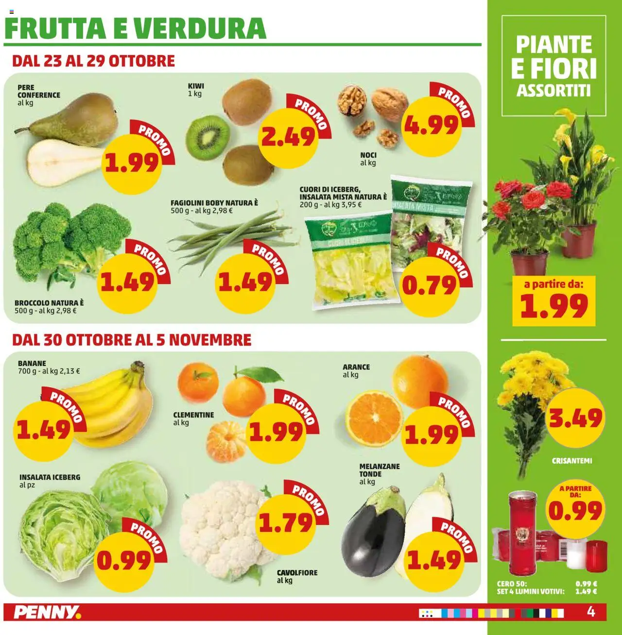 Volantino PENNY del 23.10.2025 | Pagina: 4 | Prodotti: Arance, Kiwi, Cavolfiore, Melanzane