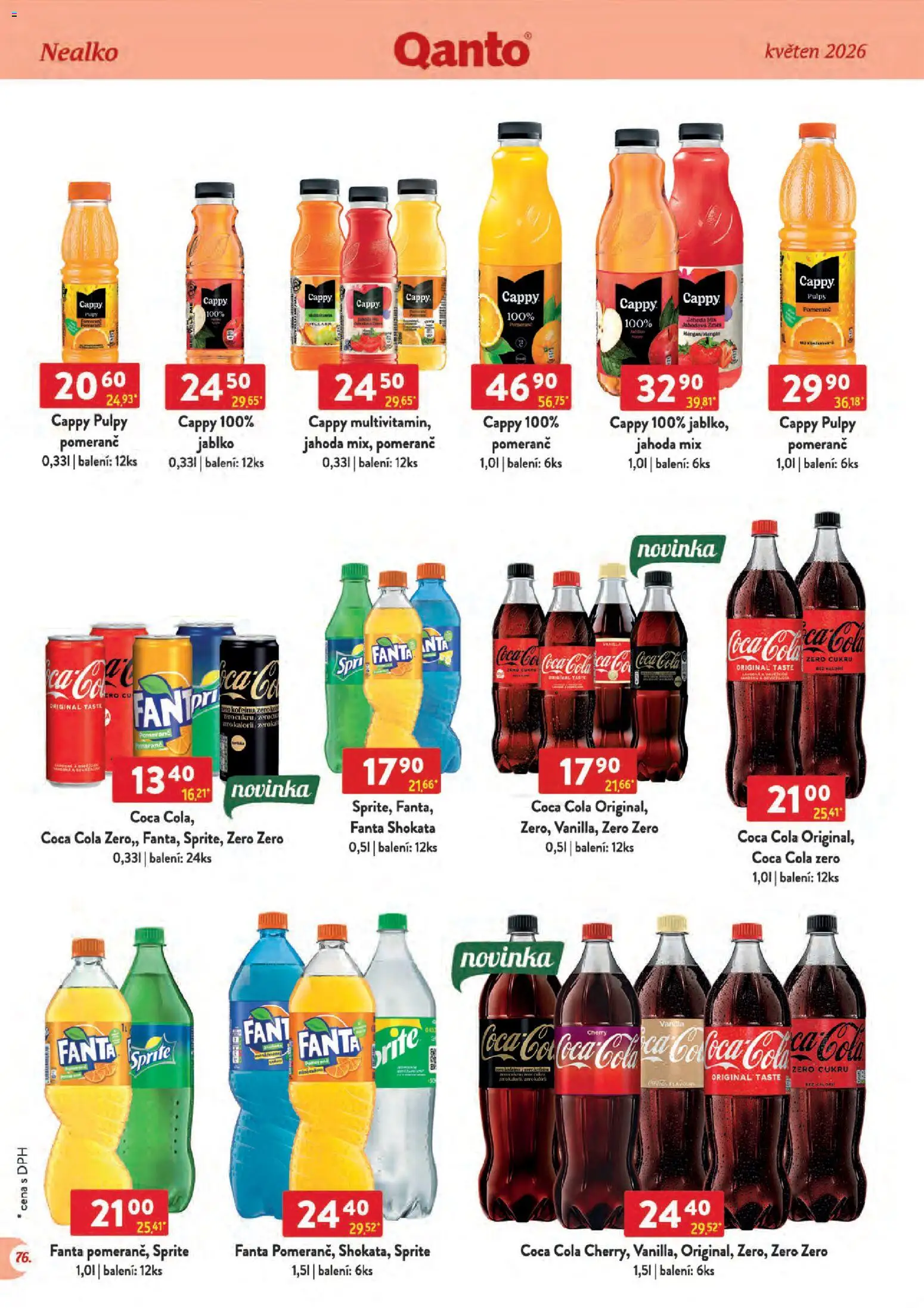 Astur & Qanto leták - Velkoobchod 05/2026 od 01.05.2026 | Strana: 76 | Produkty: Coca cola, Sprite, Coca Cola Zero, Cola
