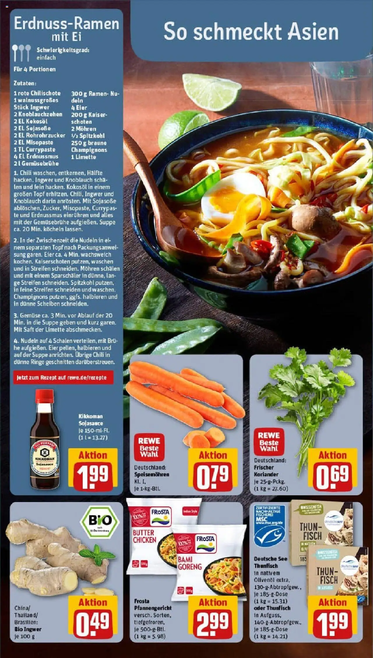 Rewe prospekt Greifswald	 – gültig ab 01.09.2025 | Seite: 4 | Produkte: Butter, Mohren, Champignons, Nudeln
