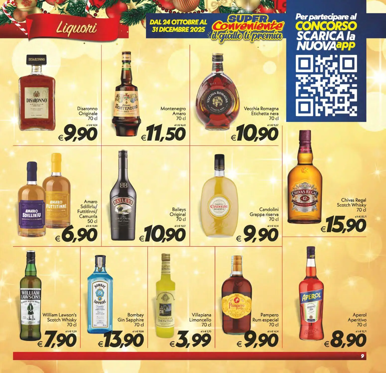 Volantino SuperConveniente del 16.12.2025 | Pagina: 9 | Prodotti: Rum, Aperol, Amaro, Aperitivo