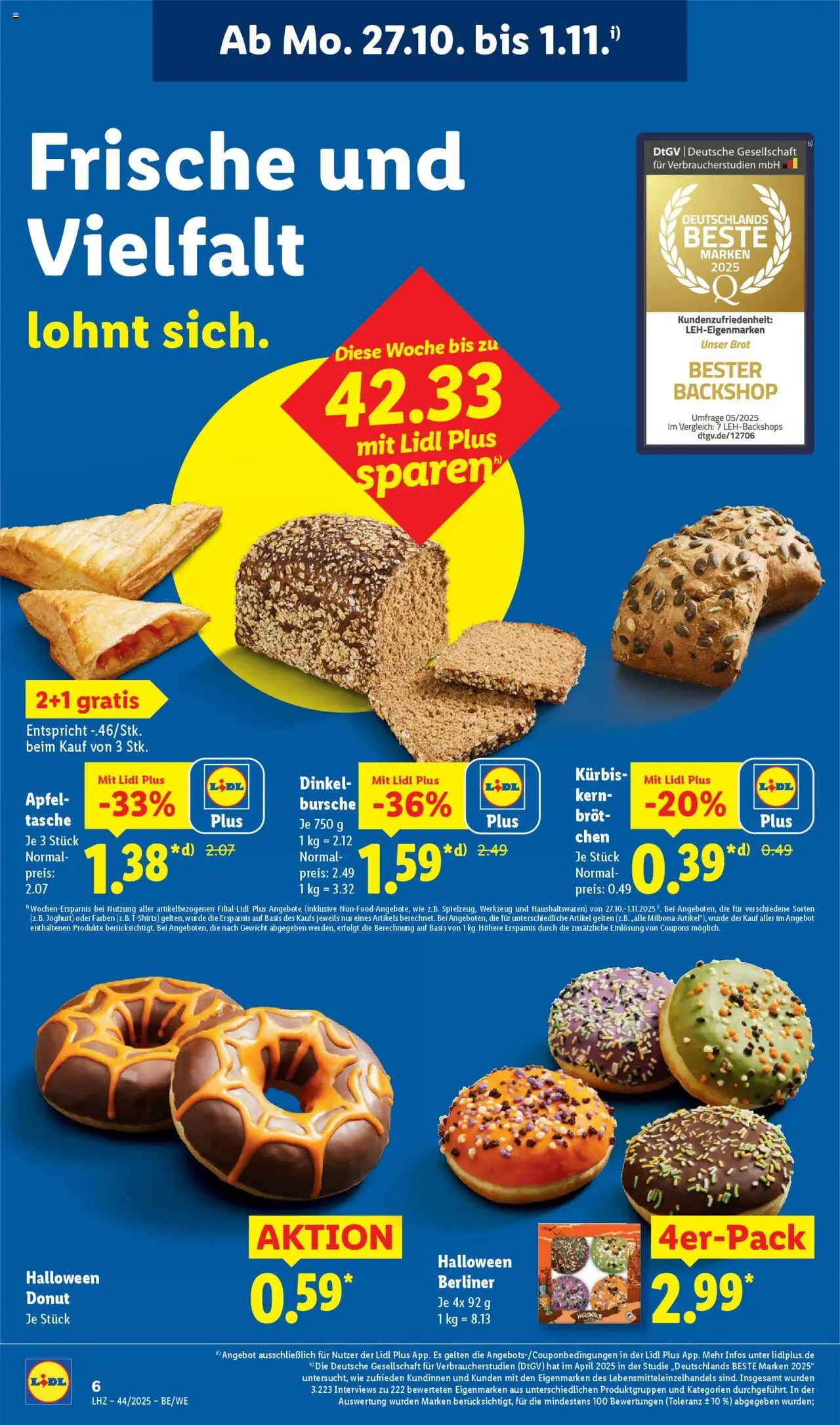 Lidl Prospekt Aarbergen – gültig ab 27.10.2025 | Seite: 20 | Produkte: Joghurt, Äpfel, Kürbis, Brot