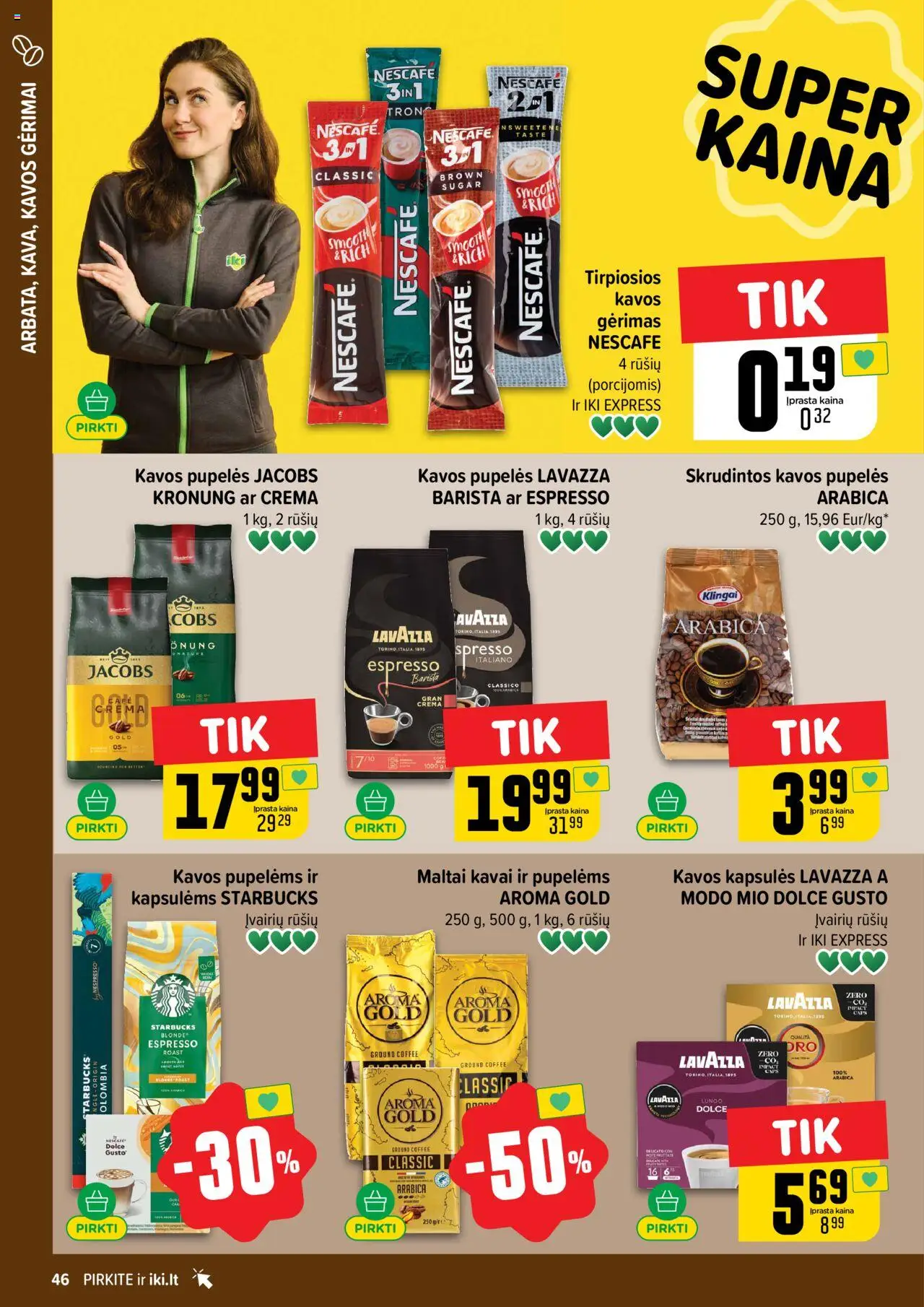 IKI akcijos nuo 08.09.2025 | Puslapis: 46 | Prekių: Pupelės, Kavos pupelės