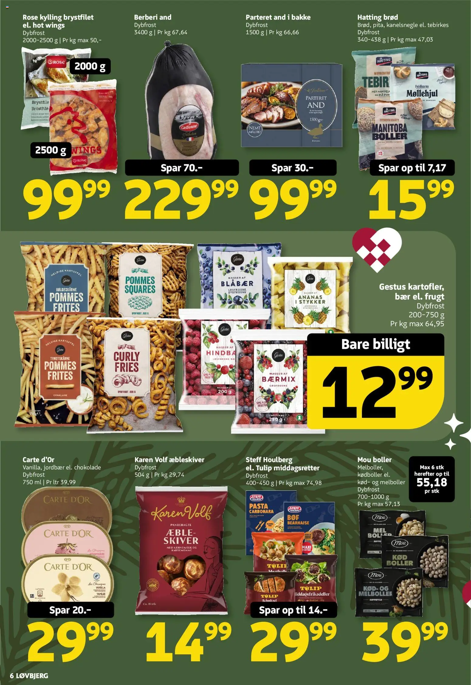 Løvbjerg tilbudsavis – gyldig fra 14.11.2025 | Side: 6 | Produkter: Blåbær, Chokolade, Pommes frites, Tebirkes