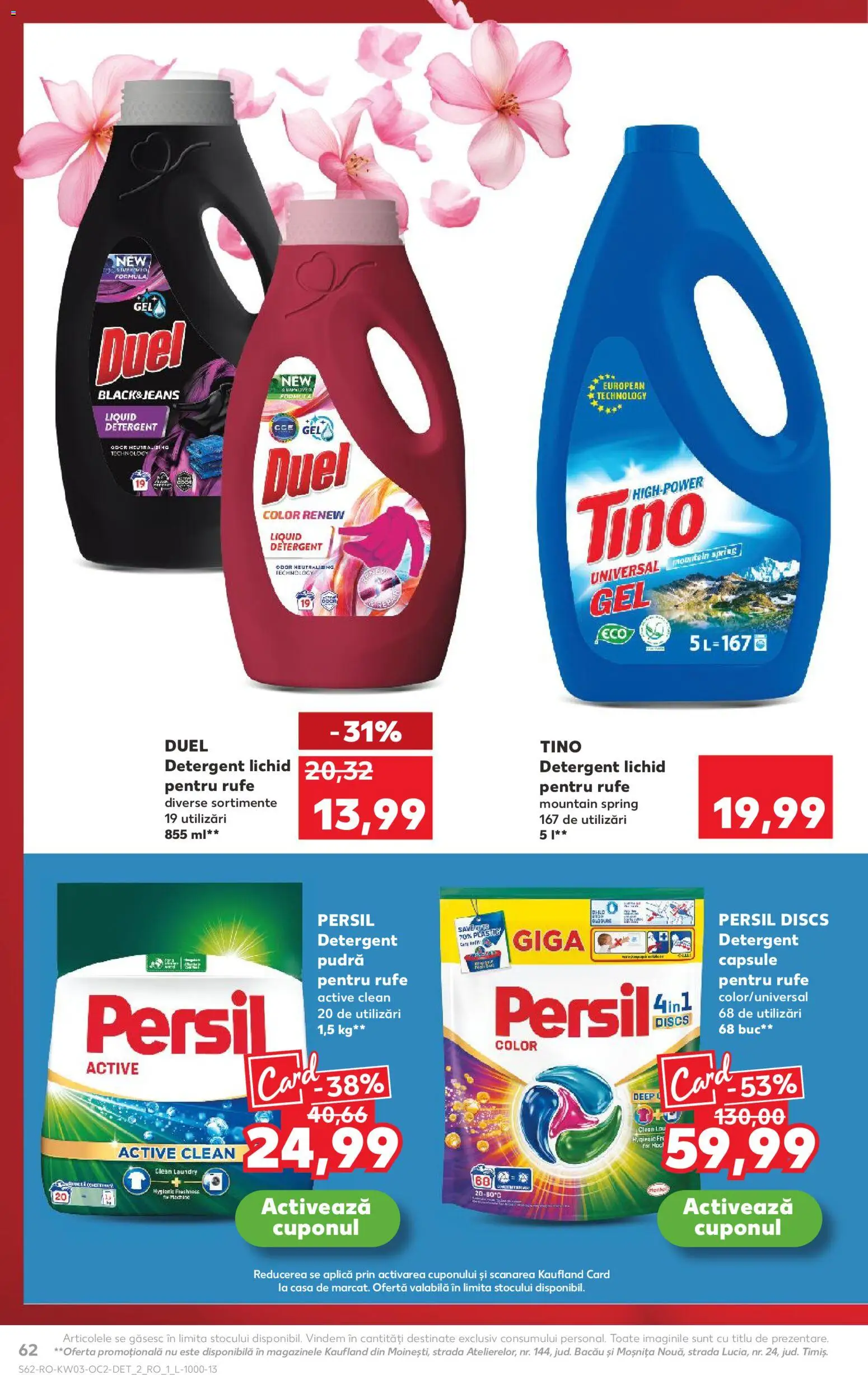 Kaufland RO akciós ujság - amely érvényes a következő dátumtól: 14.01.2026 | Oldal: 62 | Termékek: Persil