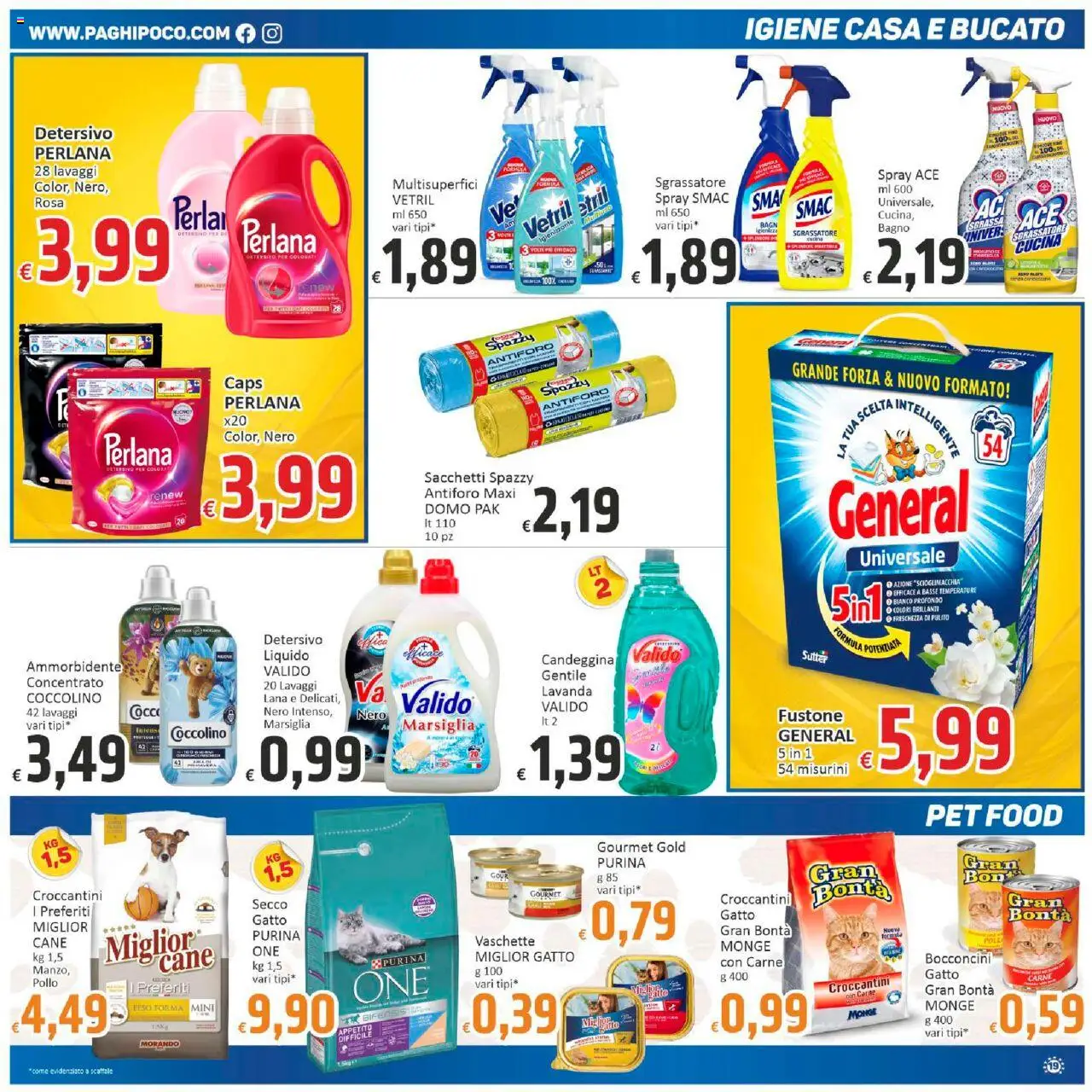 Volantino Paghi Poco del 10.10.2025 | Pagina: 18 | Prodotti: Pollo, Cocco, Scaffale, Bagno