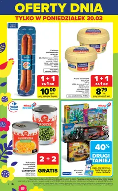 Pogląd oferty "Carrefour gazetka - Świąteczne Okazje Już Od Środy" - ważna od 01.04.2026 | Strona: 2 | Produkty: Kiełbasa, Karta, Groszek, Lego