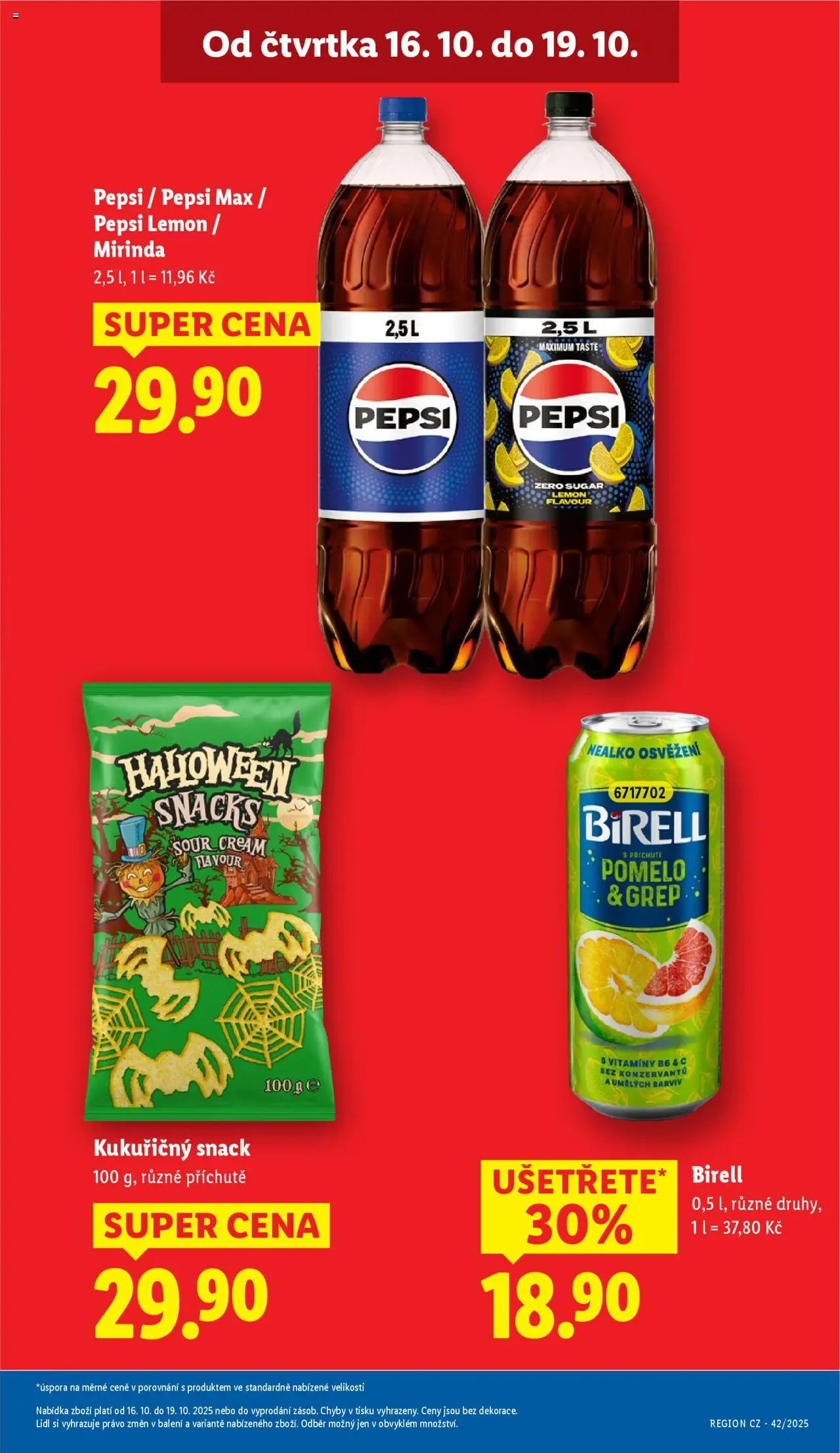 Lidl leták od 16.10.2025 | Strana: 3 | Produkty: Birell, Grep, Mirinda, Pepsi Max