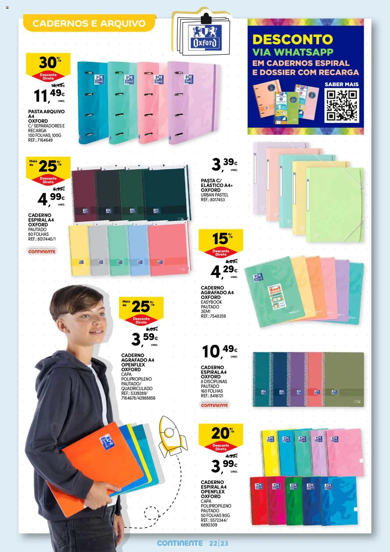 Continente - Regresso às Aulas: Regressamos com tudo │ válido de 12.08.2025 | Página: 23 | Produtos: Caderno, Notebook