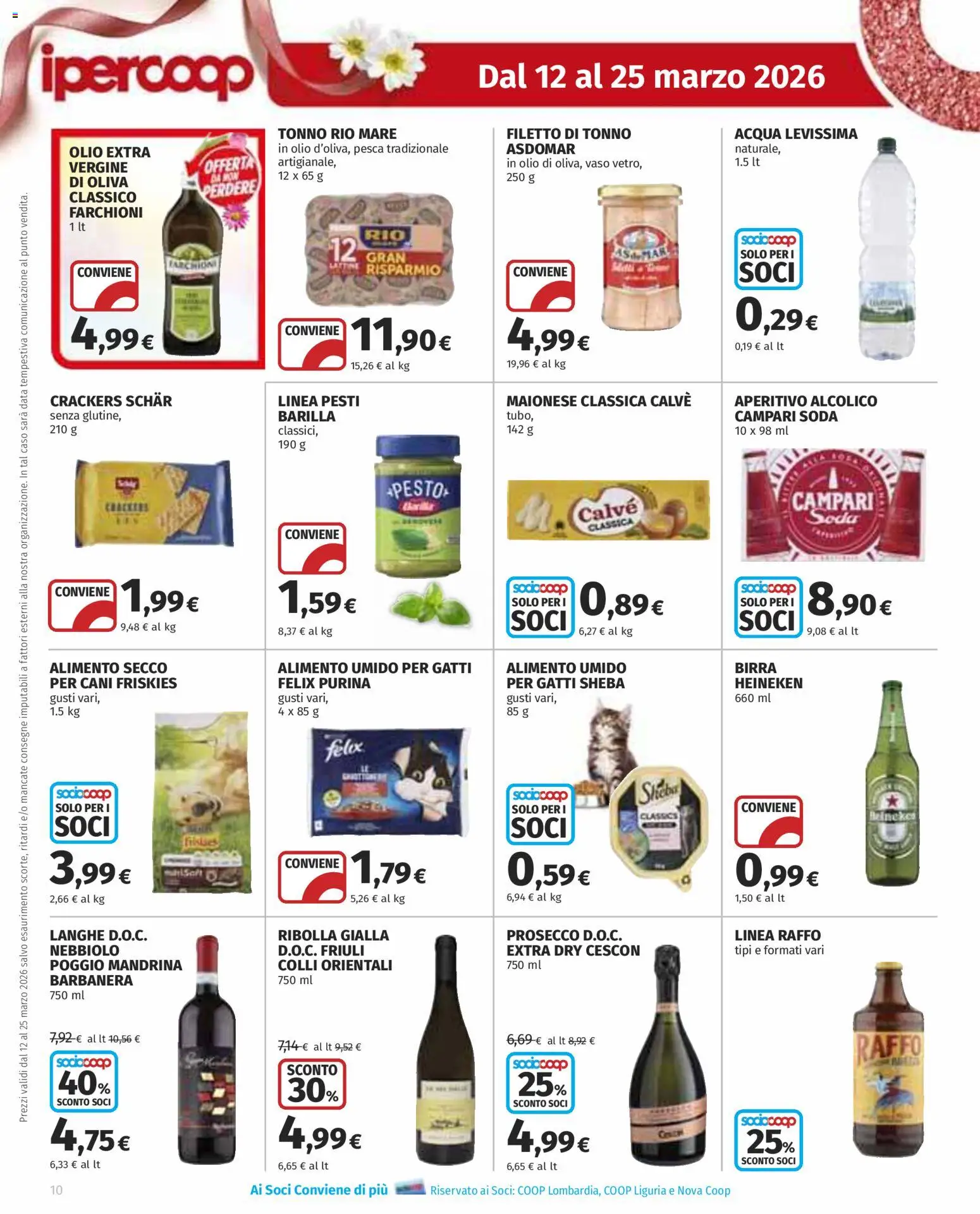 Volantino Ipercoop del 12.03.2026 | Pagina: 10 | Prodotti: Prosecco, Acqua, Olio, Crackers