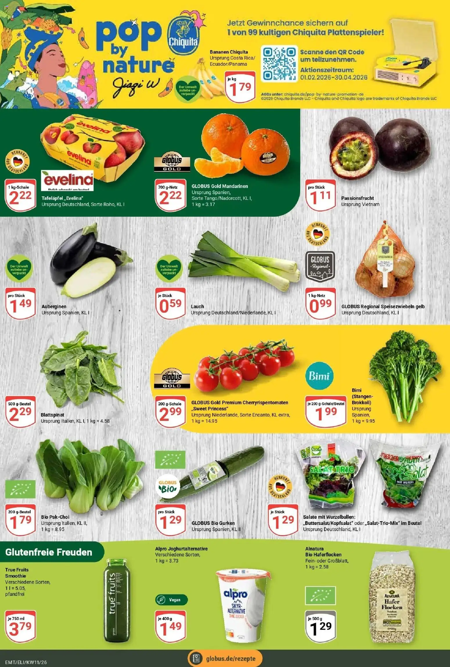 Globus prospekt Erfurt-Linderbach	 – gültig ab 09.03.2026 | Seite: 5 | Produkte: Plattenspieler, Bananen, Alpro, Flocken