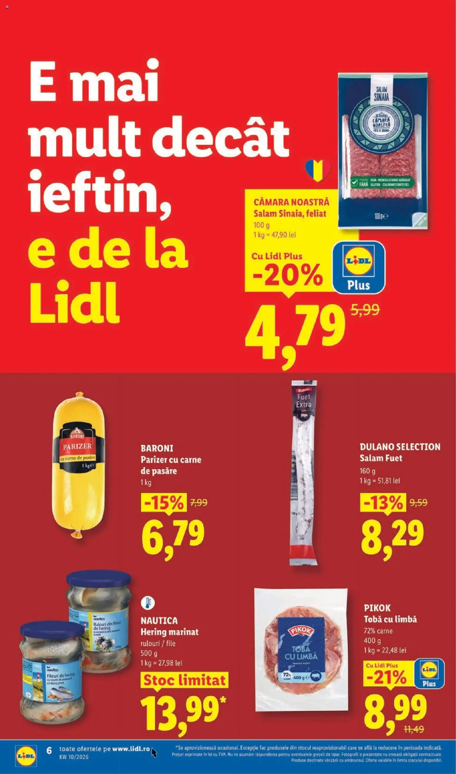 Noul catalog Lidl – valabil de la 02.03.2026 | Pagină: 6 | Produse: Salam, Parizer