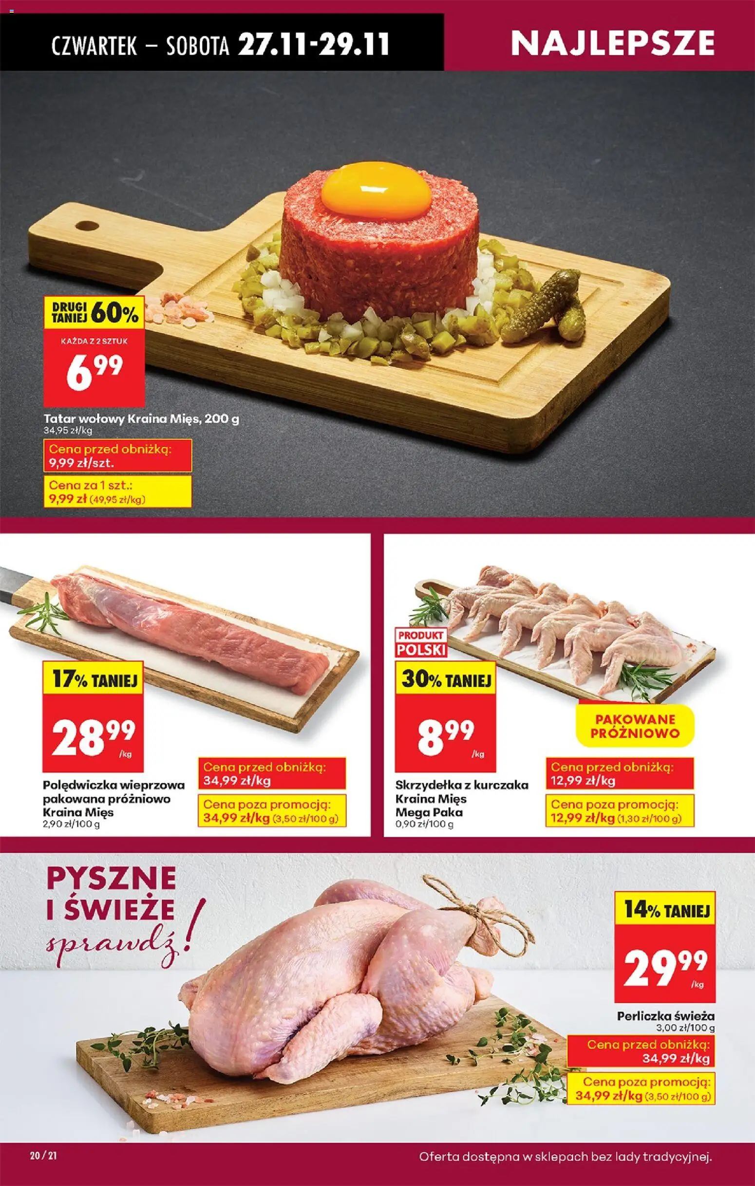 Biedronka Black Friday od 27.11.2025 | Strona: 26 | Produkty: Tatar wołowy, Kraina mięs, Tatar, Perliczka