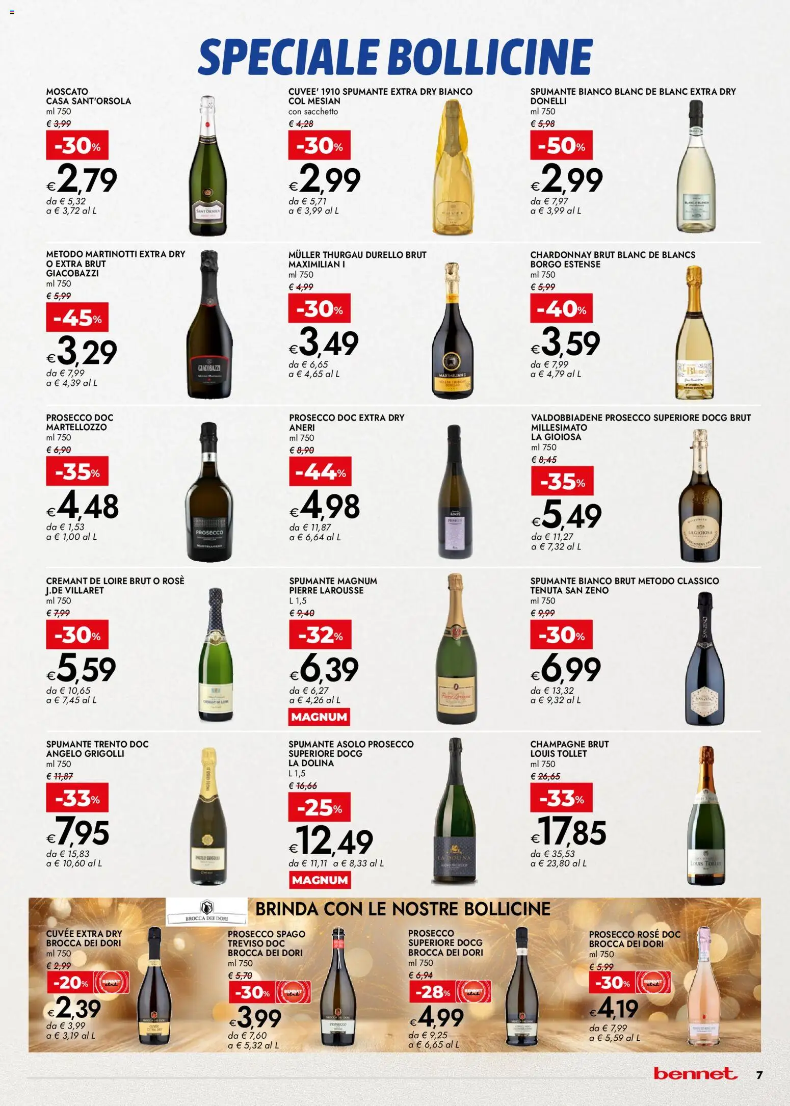 Volantino bennet del 27.12.2025 | Pagina: 7 | Prodotti: Prosecco, Spumante, Champagne