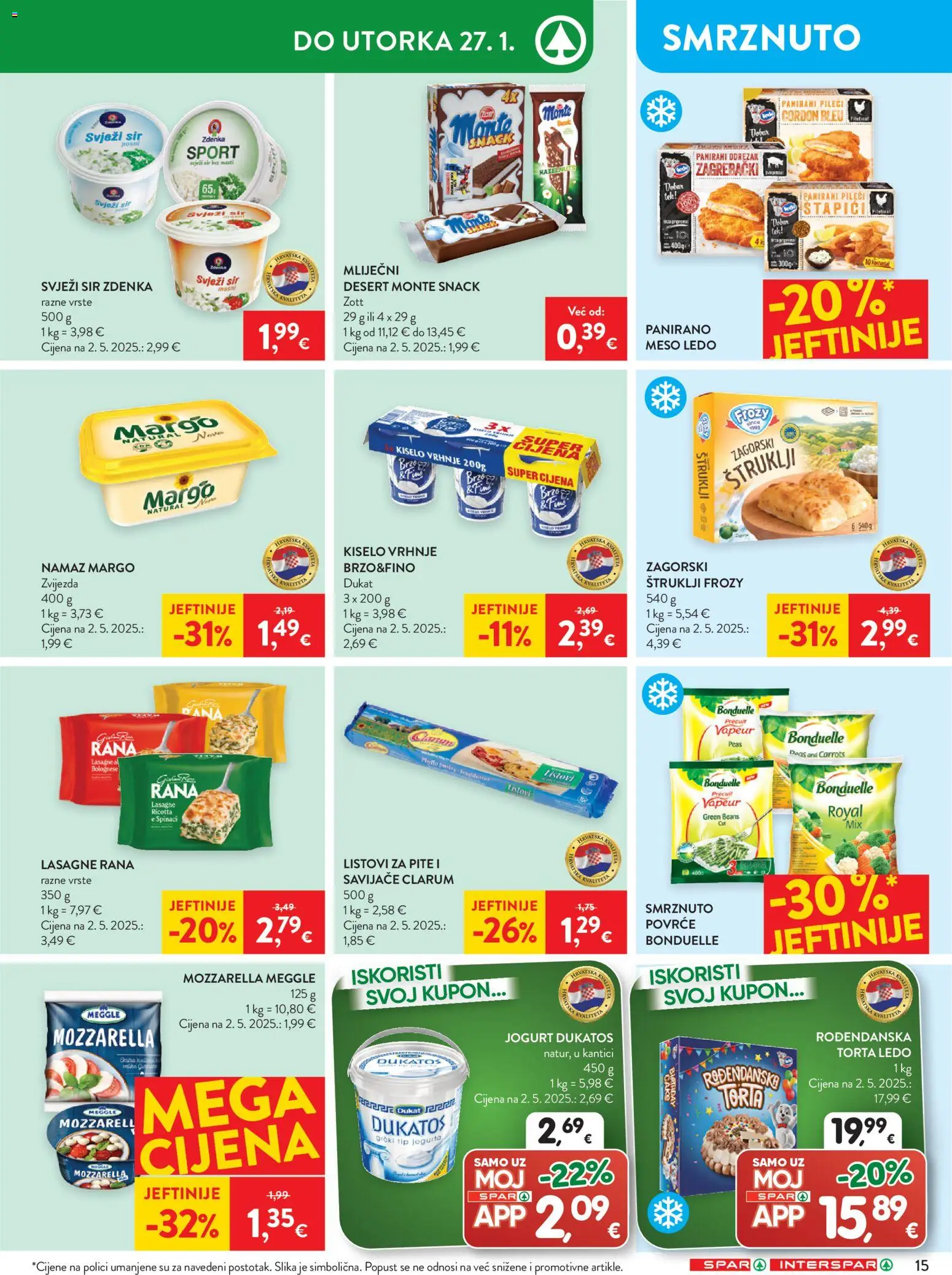 Spar katalog | vrijedi od 21.01.2026 | Stranica: 18 | Proizvodi: Lasagne, Mozzarella, Kiselo vrhnje, Štapići