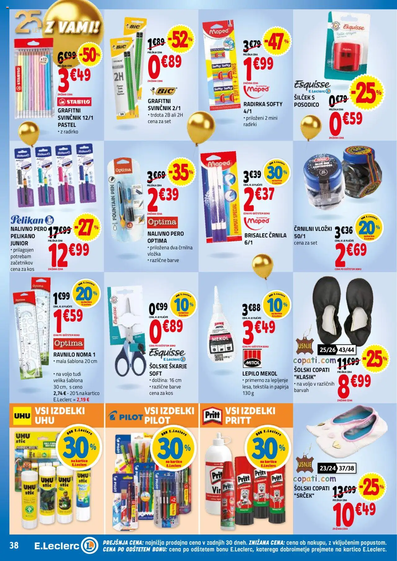 E.leclerc katalog │ velja od 18.06.2025 | Stran: 38 | Izdelki: Silcek, Vložki, Svinčnik, Lepilo